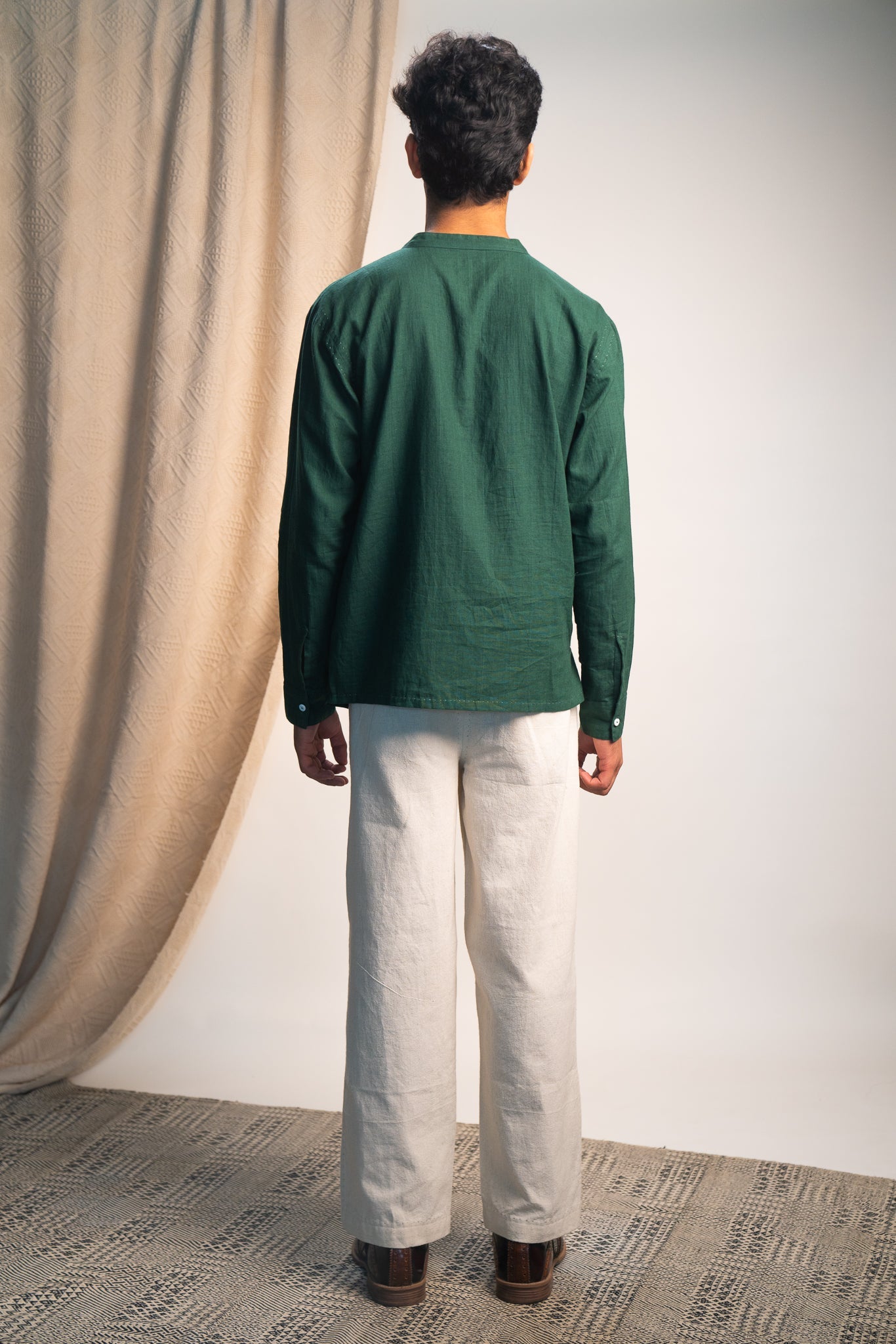 Rewind Angrakha Shirt and Kora Straight Pants Set
