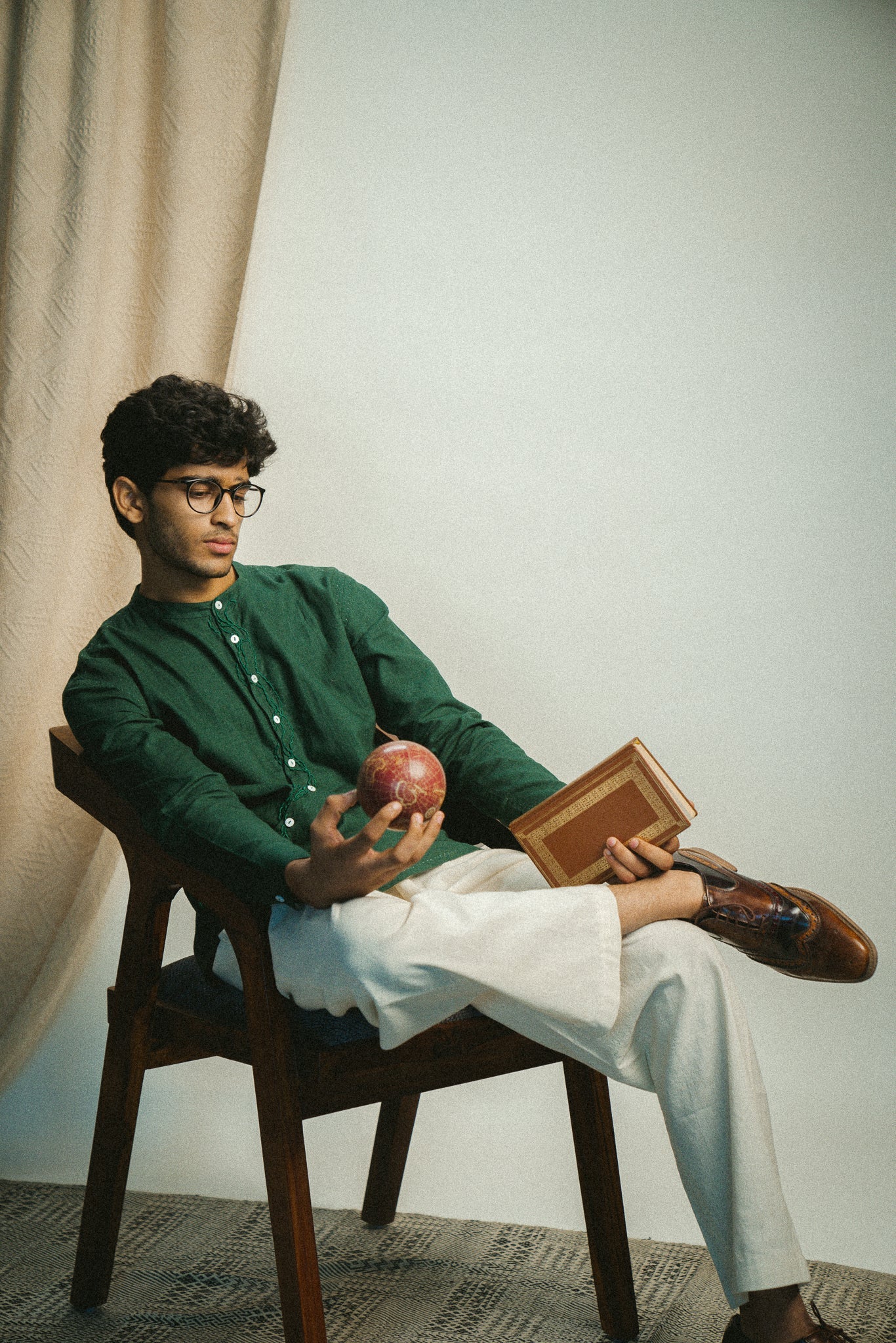 Rewind Angrakha Shirt and Kora Straight Pants Set