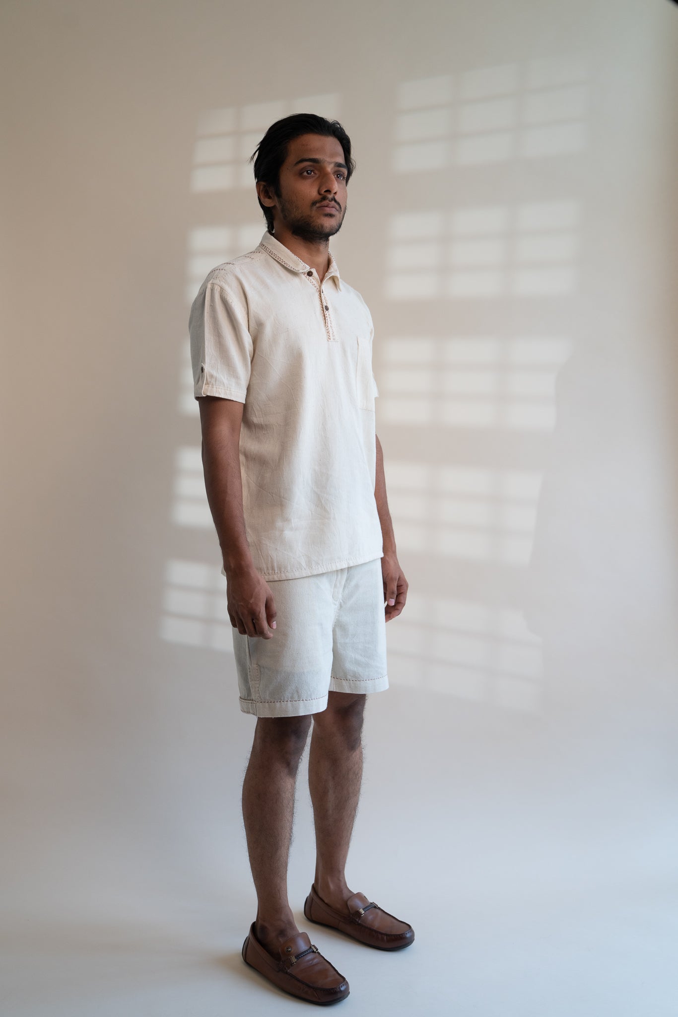Dawning Half-Sleeve Shirt and Straight-Fit Shorts Set