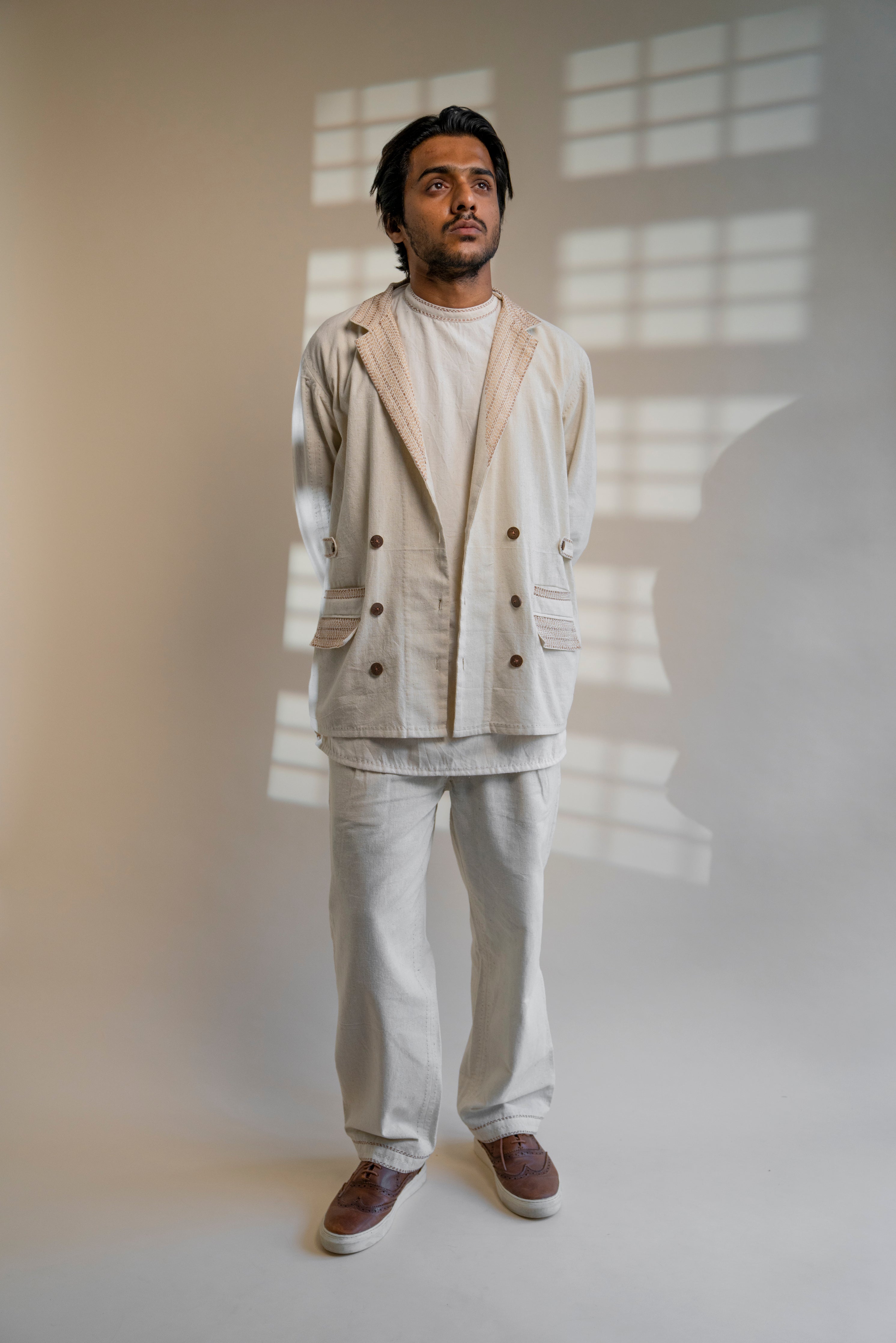 Dawning Unisex Double Breasted Jacket and Pleated Pants Set