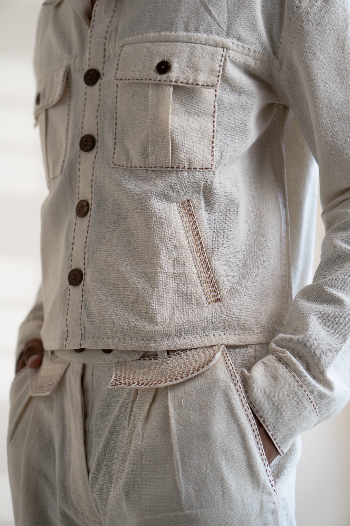 Dawning Shirt Jacket and Tapered Pants Set