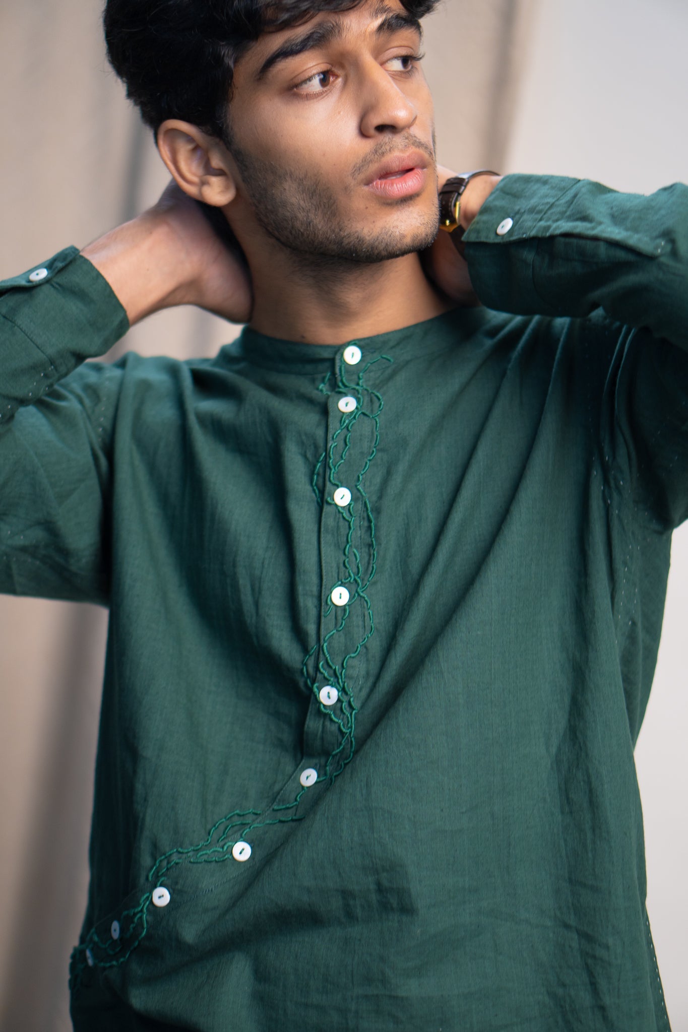 Rewind Angrakha Shirt and Kora Straight Pants Set