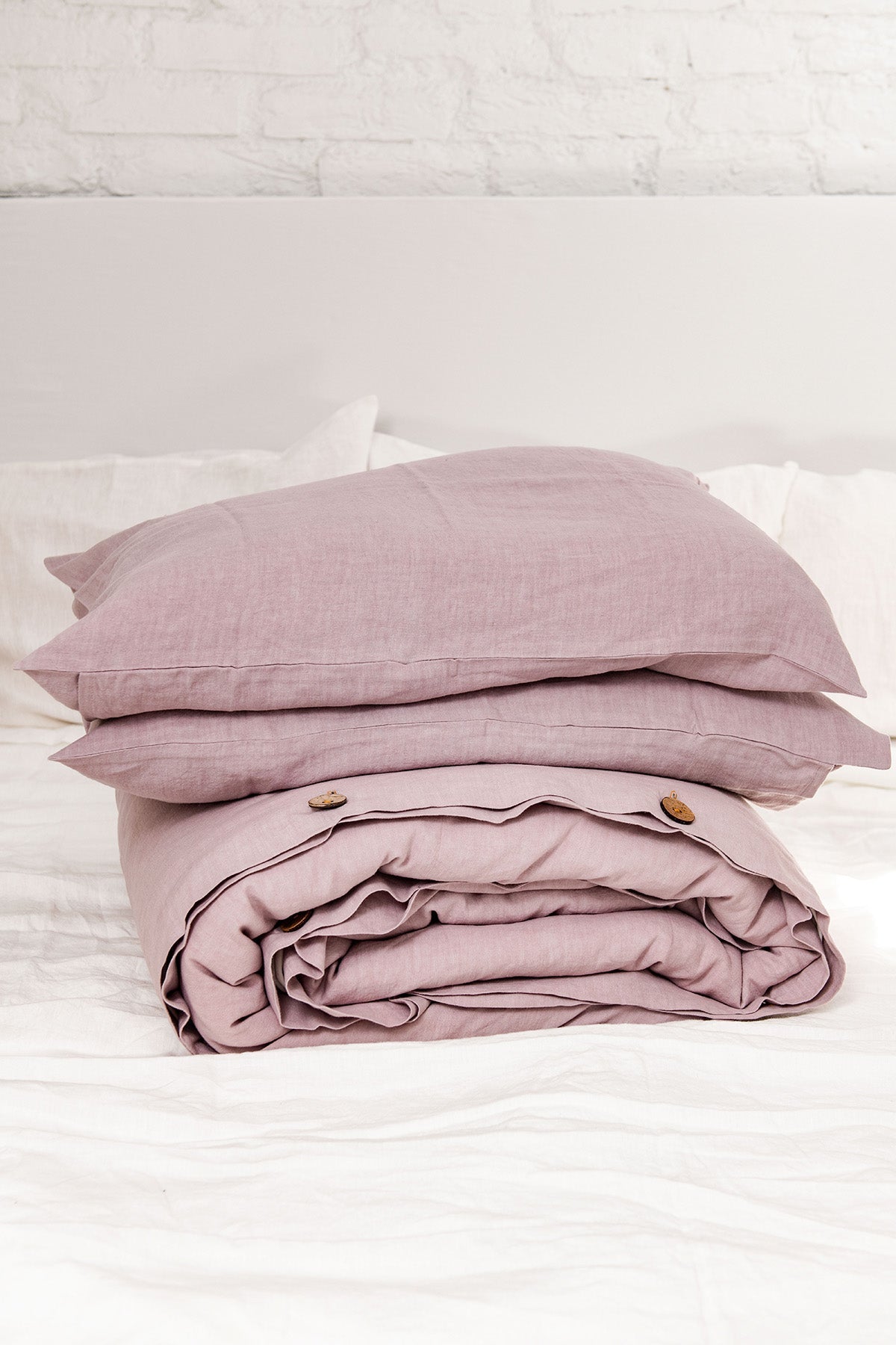 Linen Bedding Set (Dusty Rose)