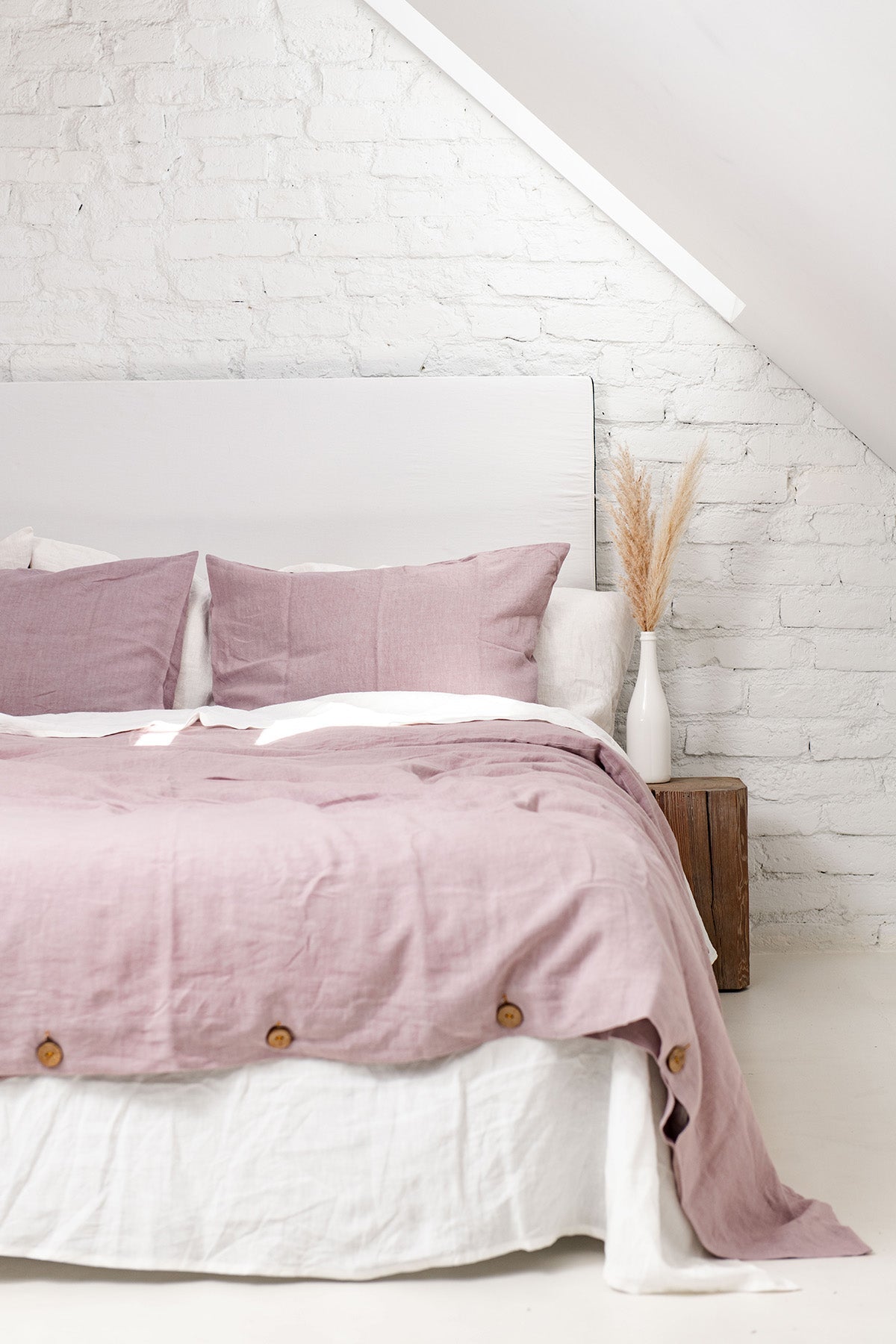 Linen Bedding Set (Dusty Rose)