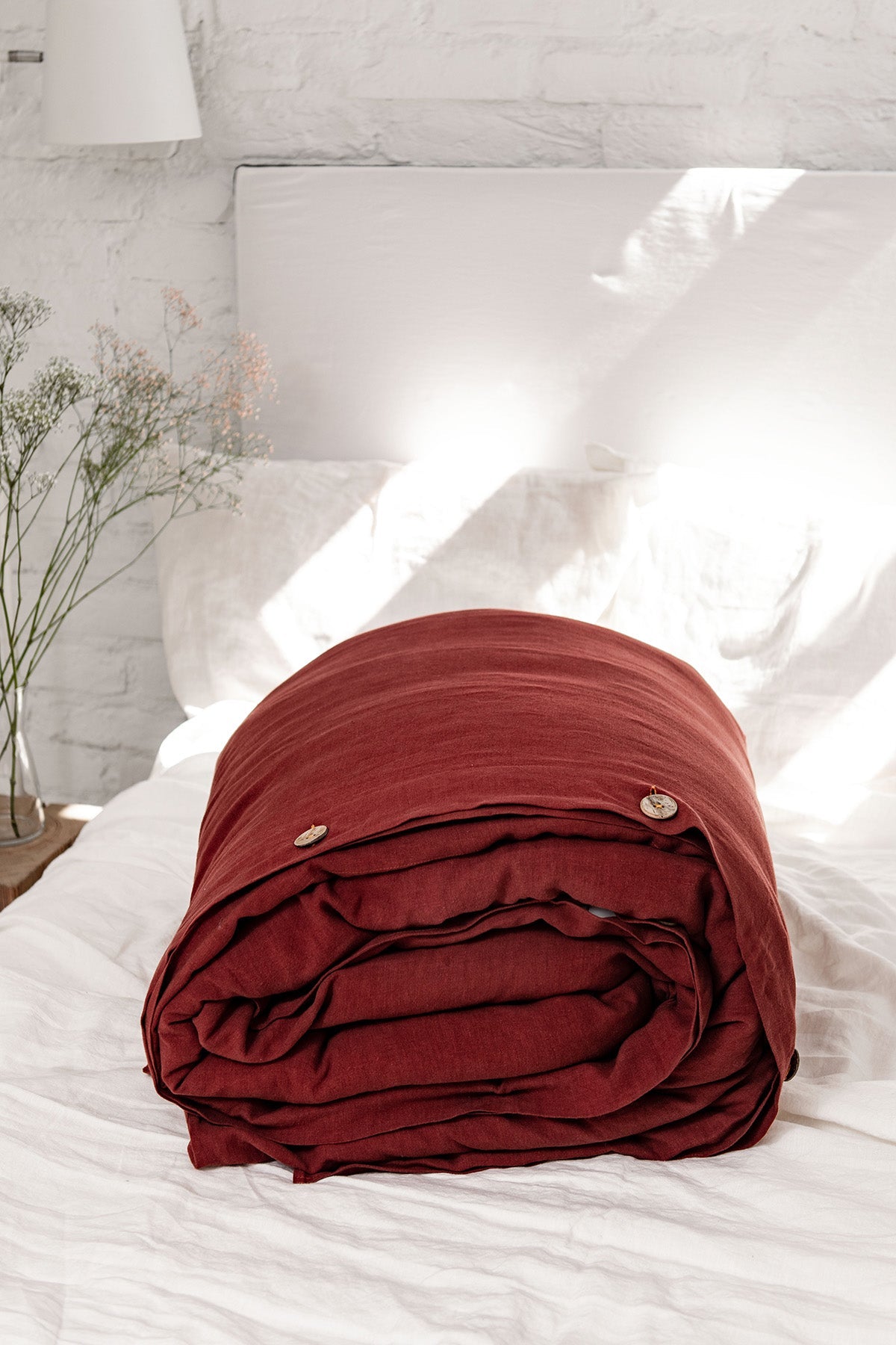 Linen Duvet Cover (Terracotta)