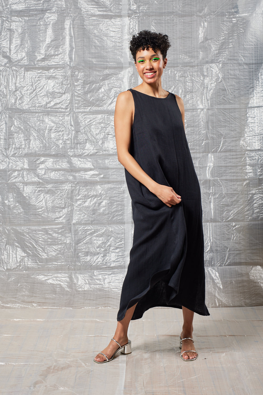 Pleated Shift Dress