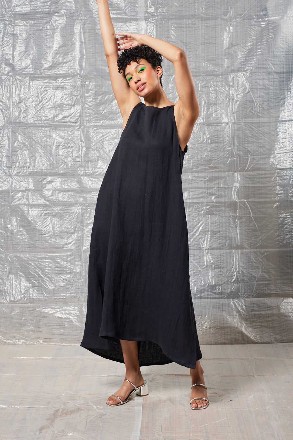 Pleated Shift Dress