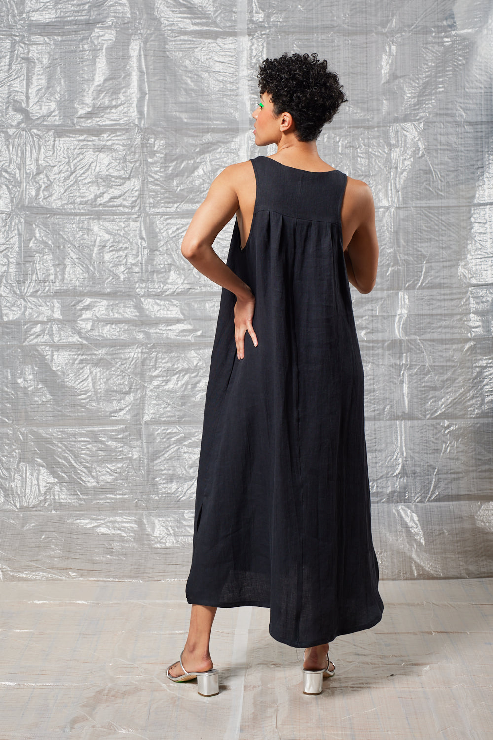 Pleated Shift Dress