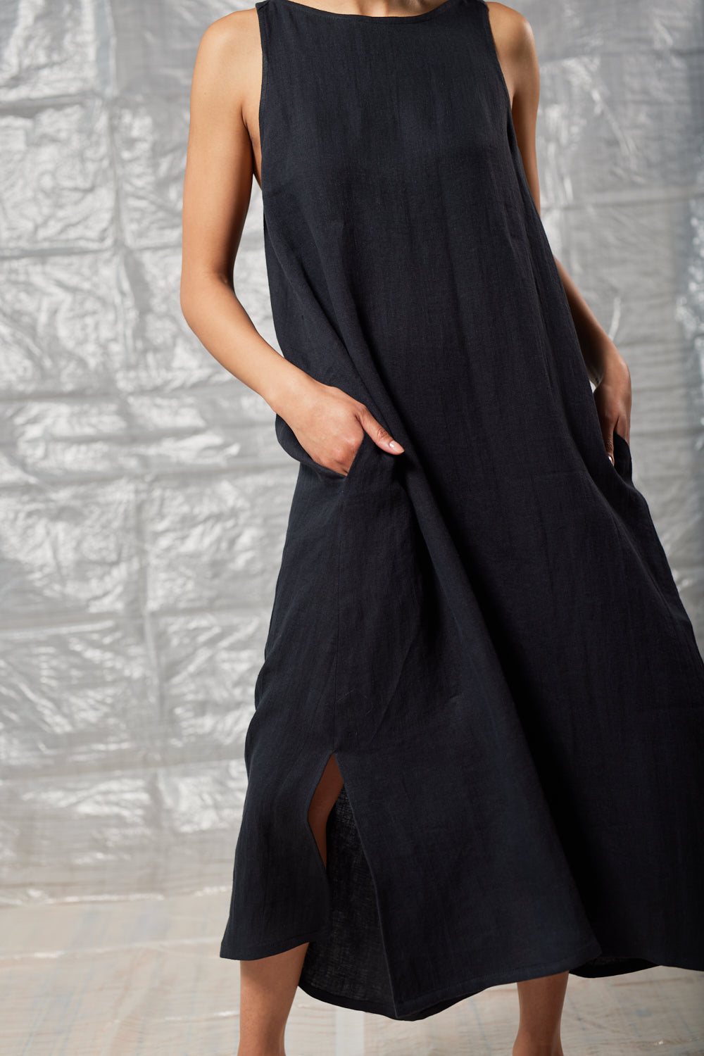 Pleated Shift Dress