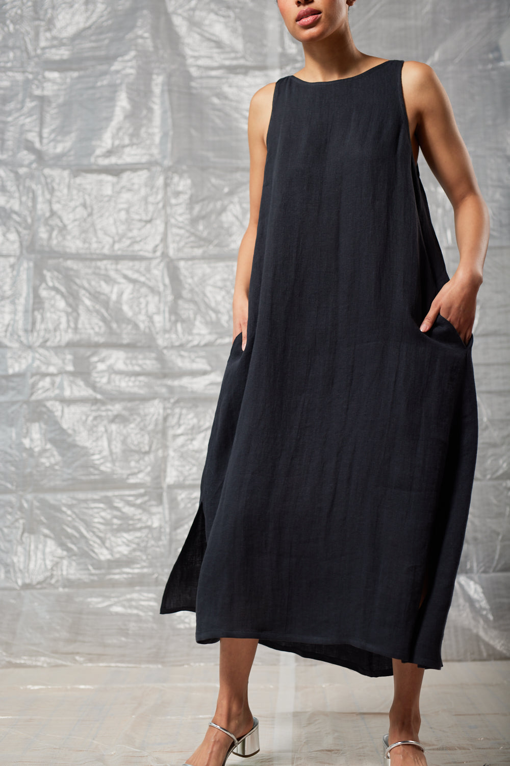 Pleated Shift Dress