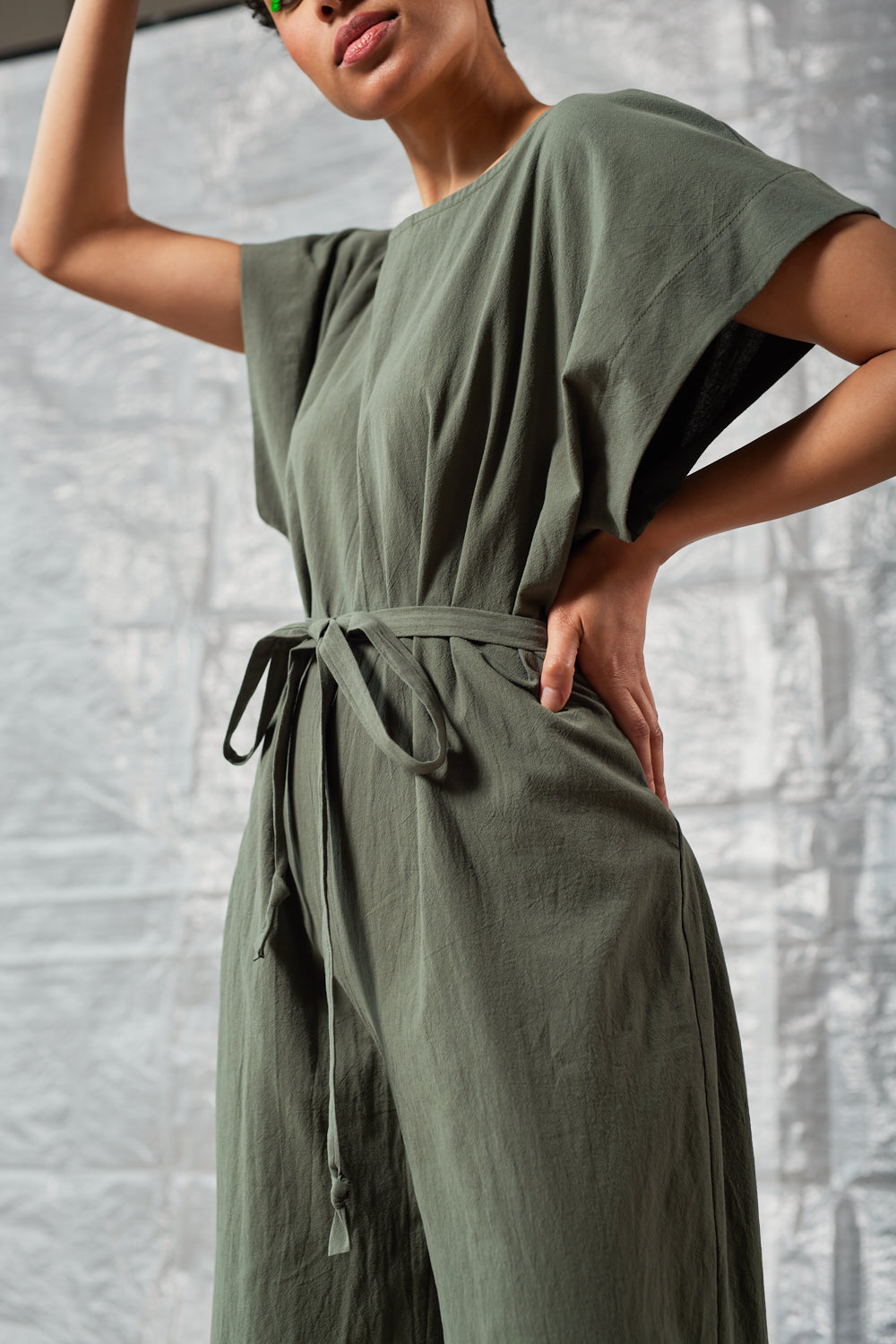 Tie Back Jumpsuit (Sage)