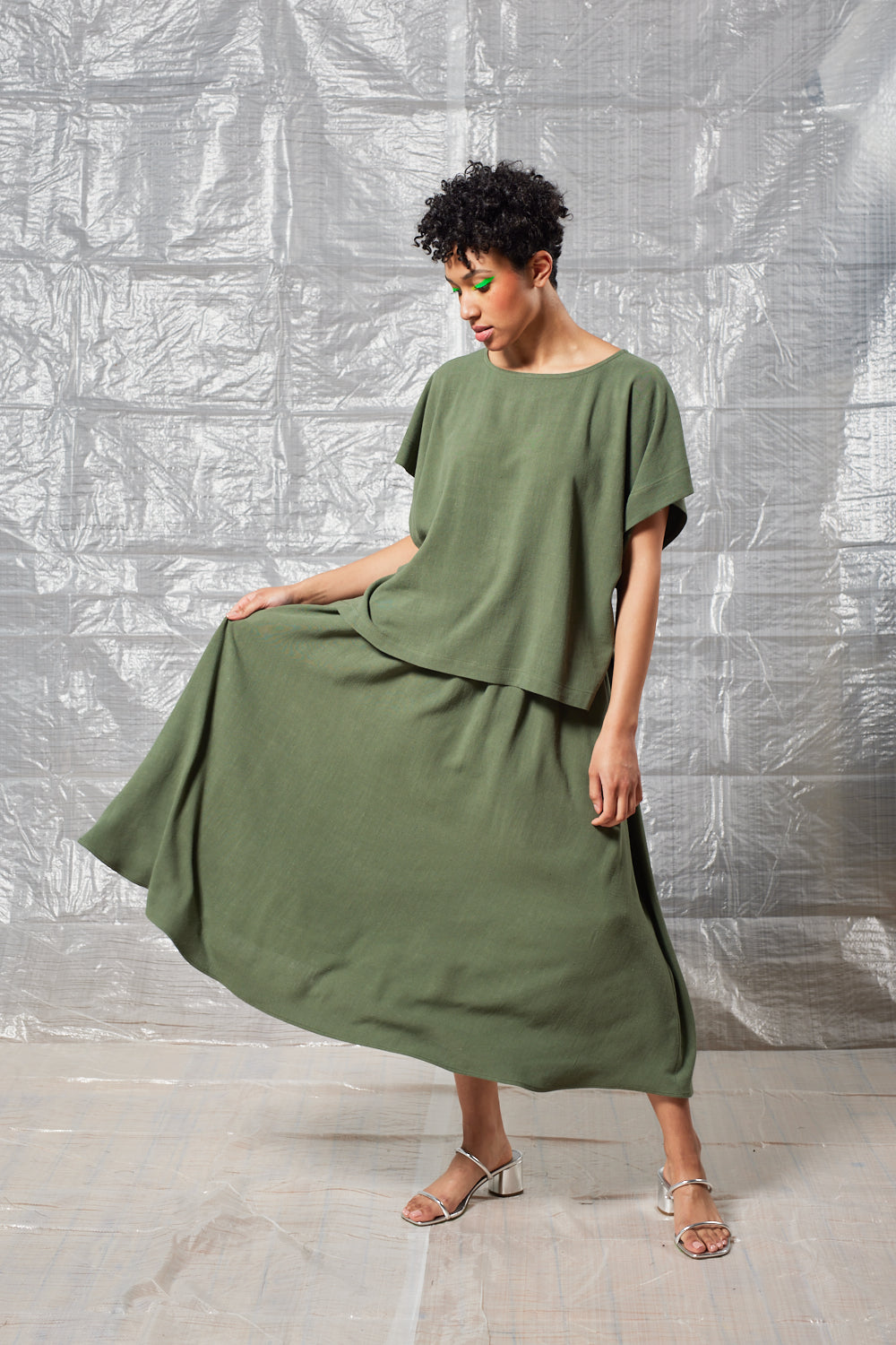 Gathered Skirt (Sage)