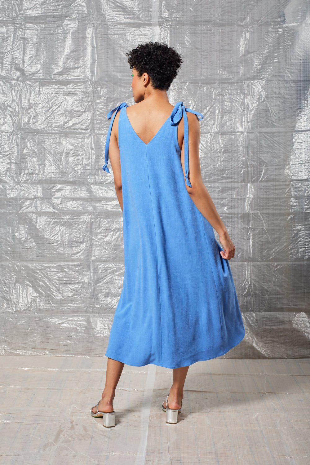 Tie Shoulder Shift (Periwinkle Blue)