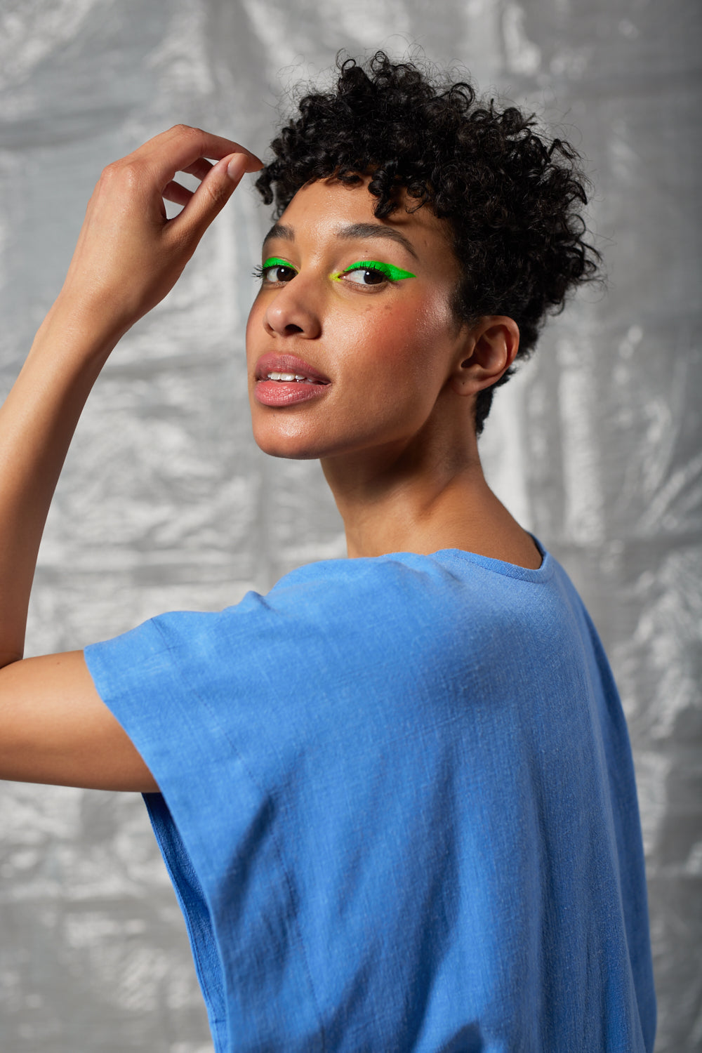 Cropped Split Tee (Periwinkle Blue)