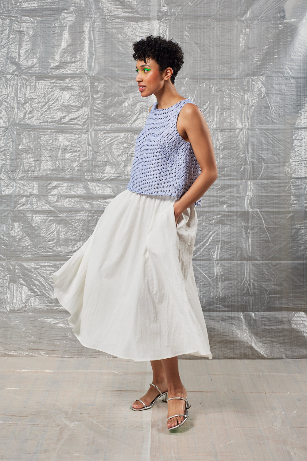 Gathered Skirt (Ivory Cotton)