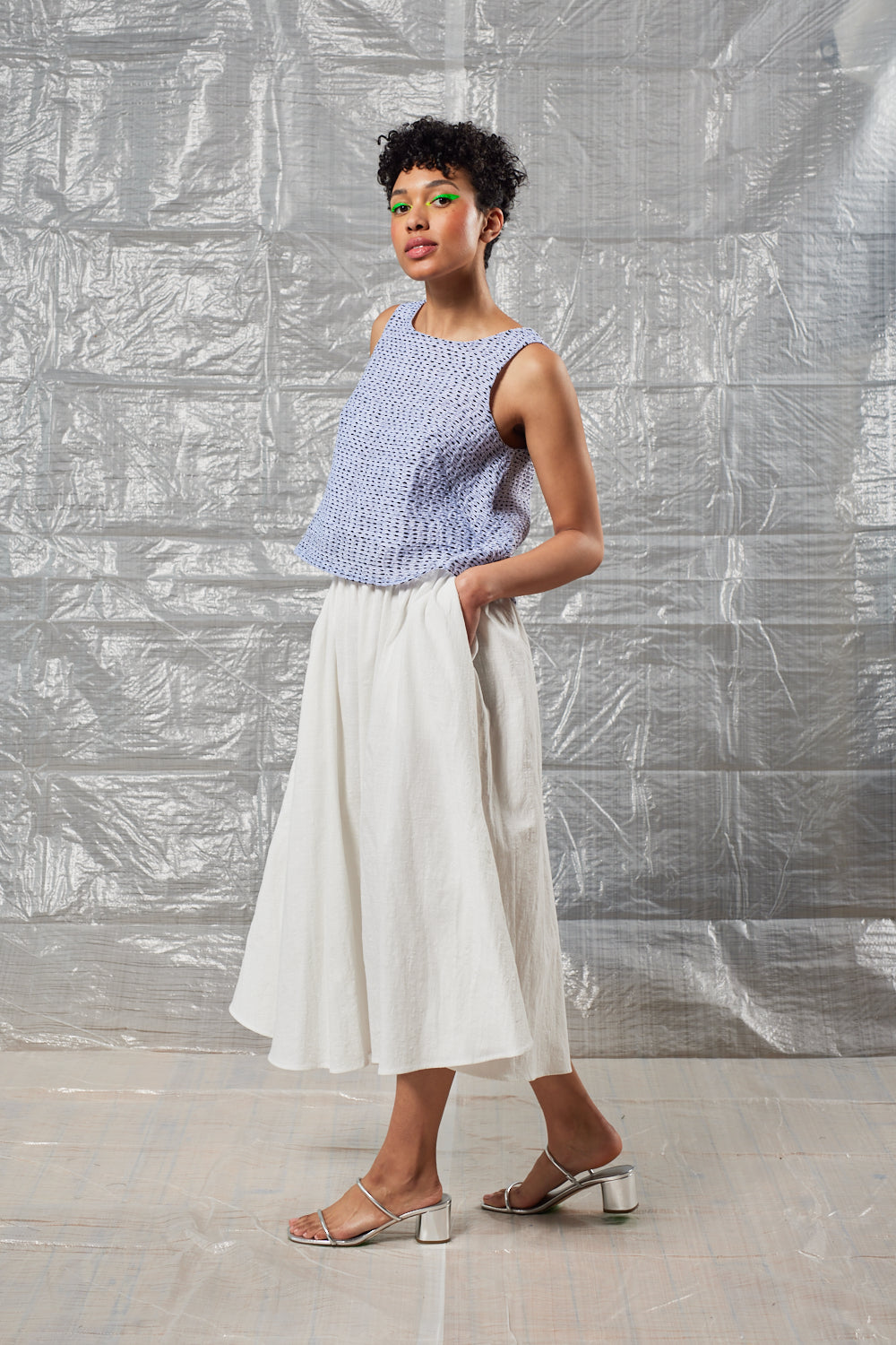 Gathered Skirt (Ivory Cotton)