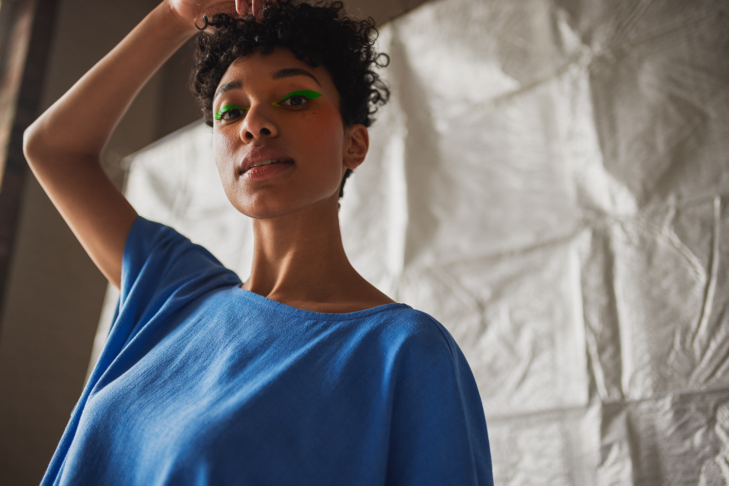 Cropped Split Tee (Periwinkle Blue)