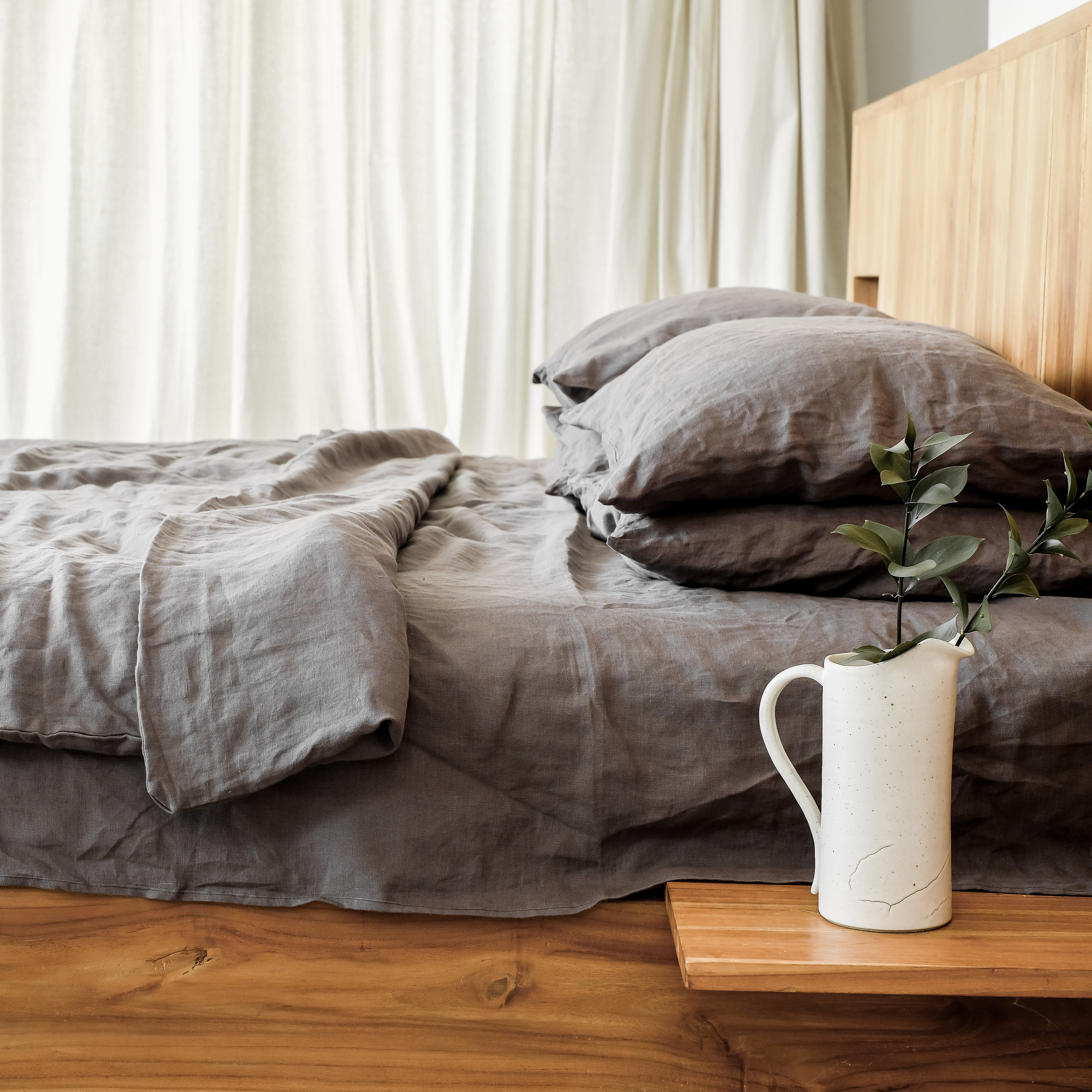 Linen Sheet Set (Charcoal)