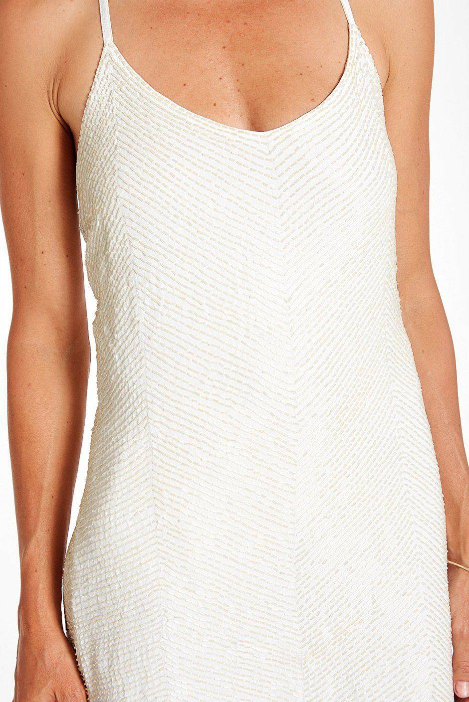 Isla Beaded Mini Dress (Coconut Milk) Dress Paneros