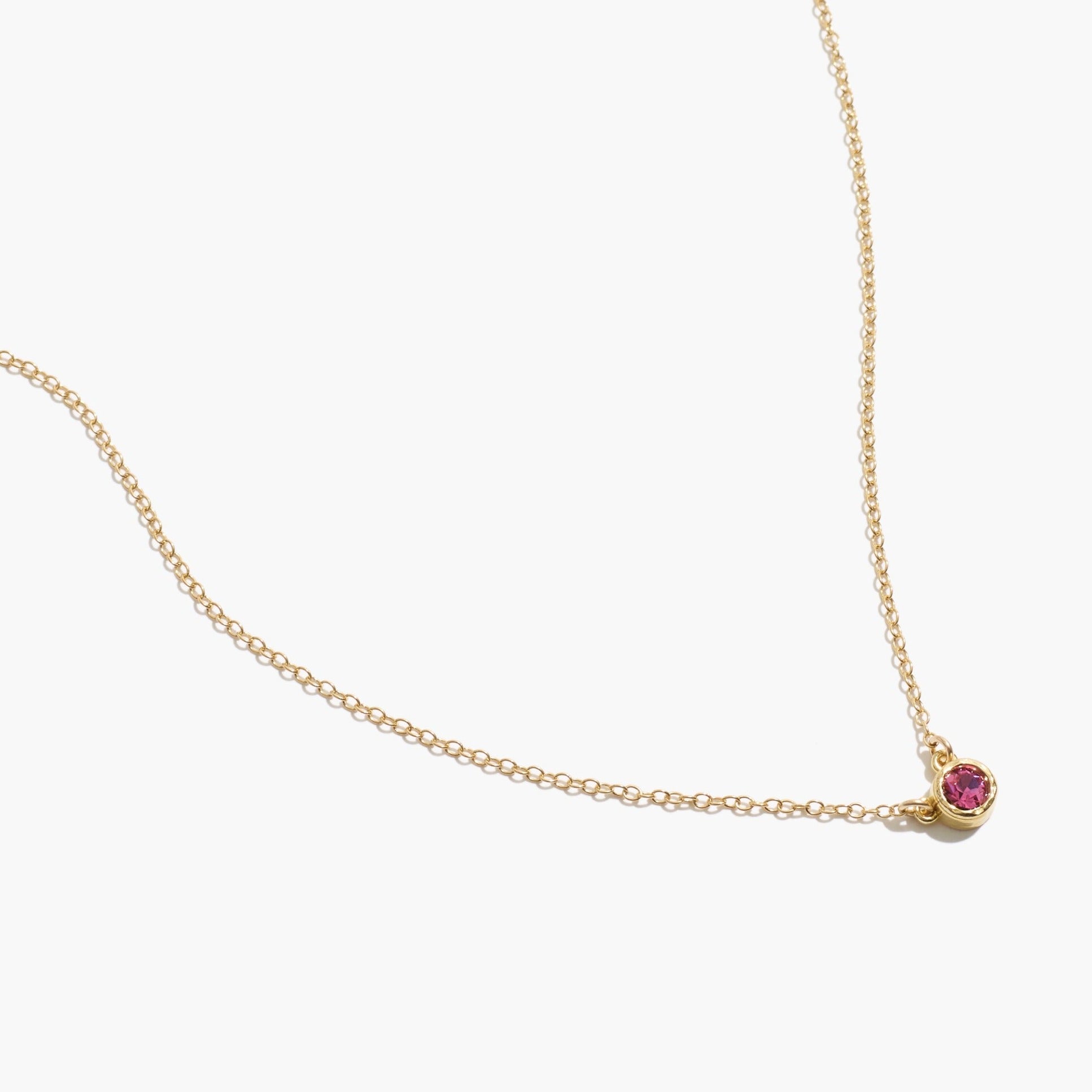 Birthstone Necklace (October - Rose)