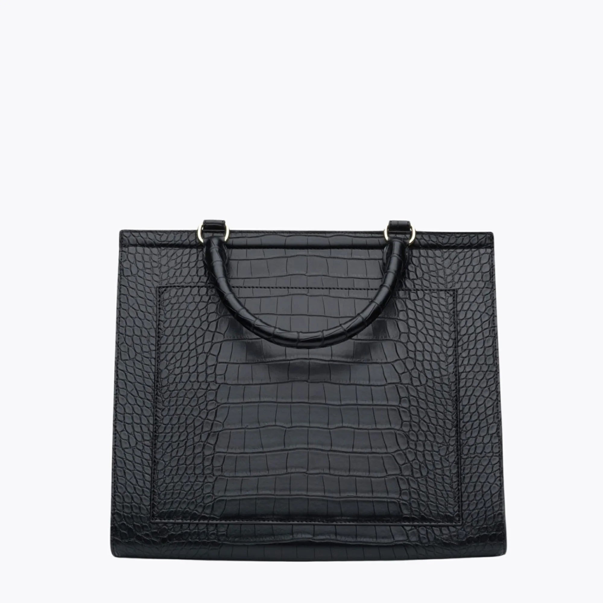 The Large Luncher (Black Faux Crocodile)