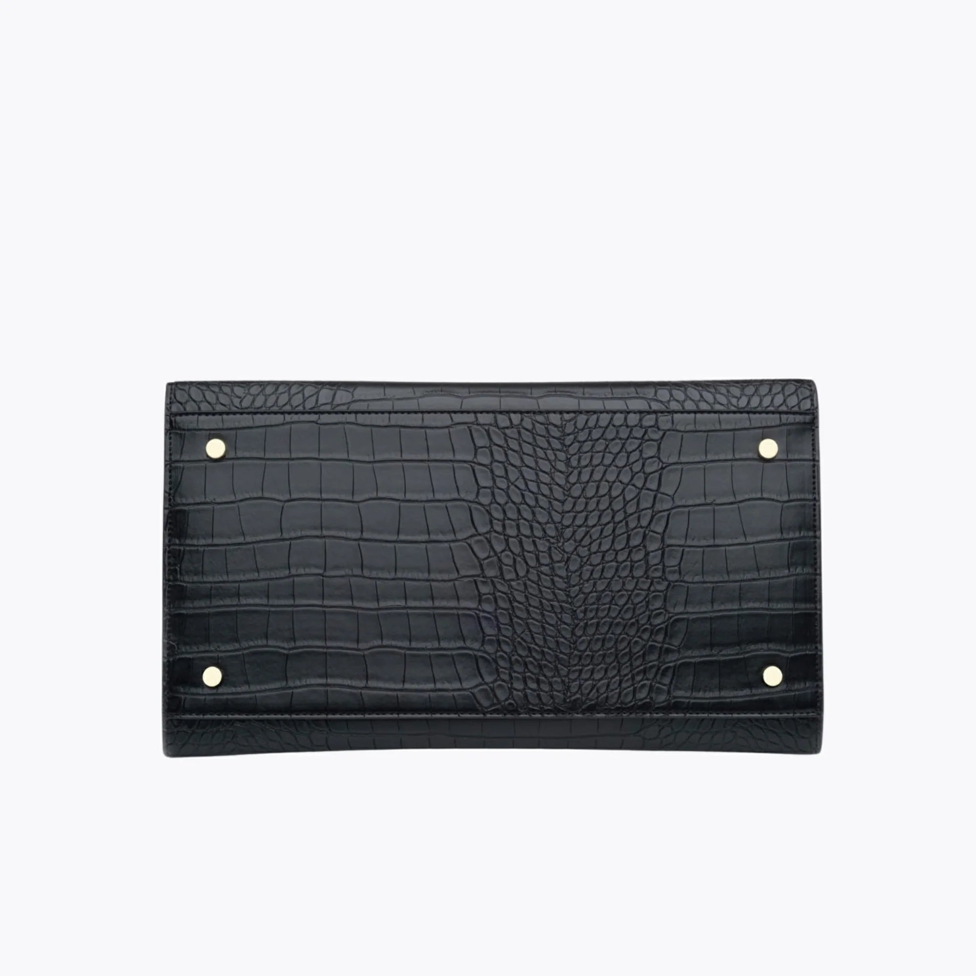 The Large Luncher (Black Faux Crocodile)