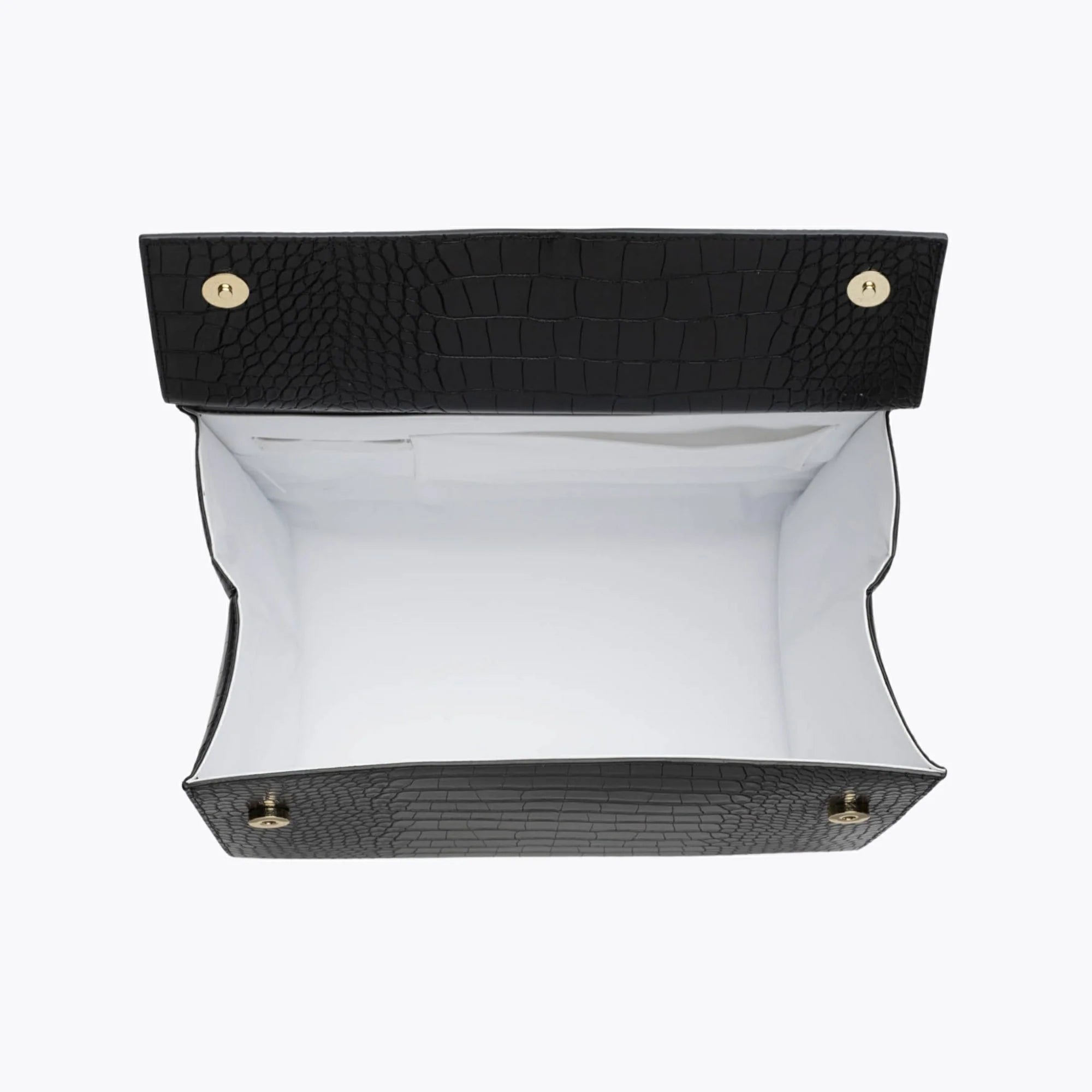 The Large Luncher (Black Faux Crocodile)