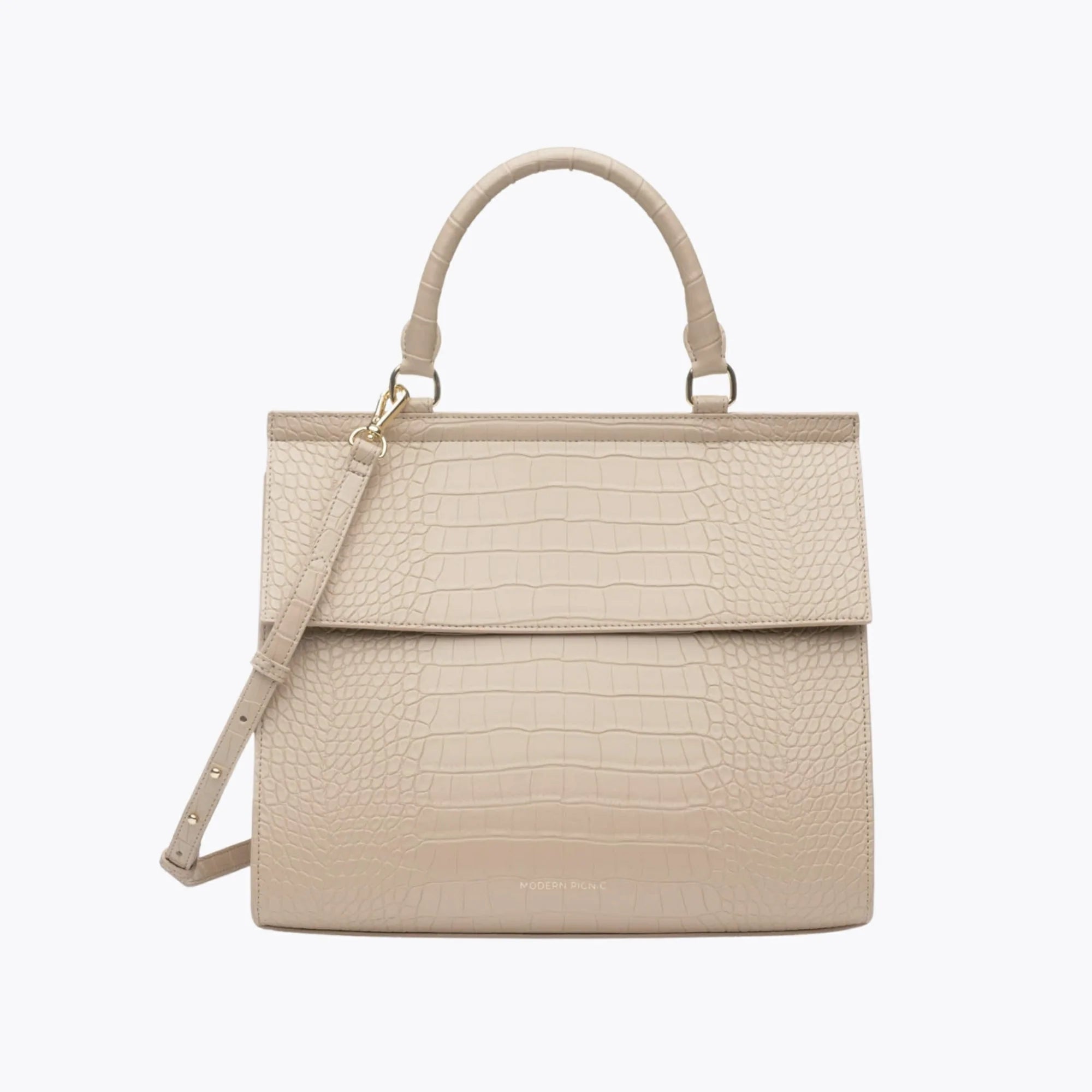 The Large Luncher (Cream Faux Crocodile)