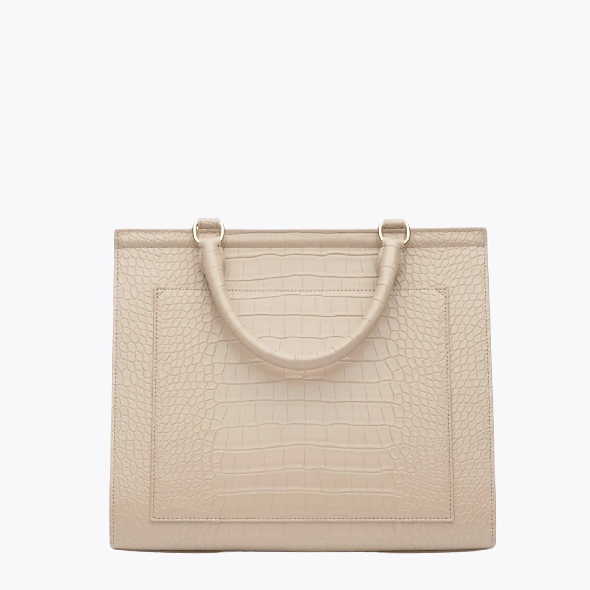 The Large Luncher (Cream Faux Crocodile)
