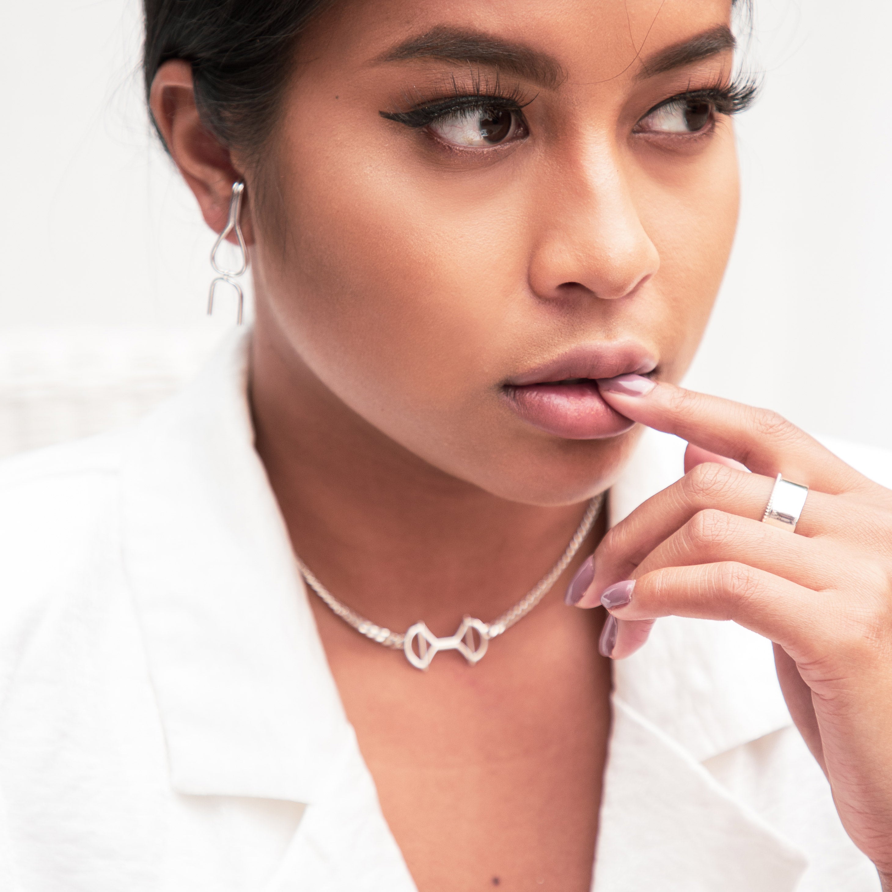 Lock Link Necklace (Silver)