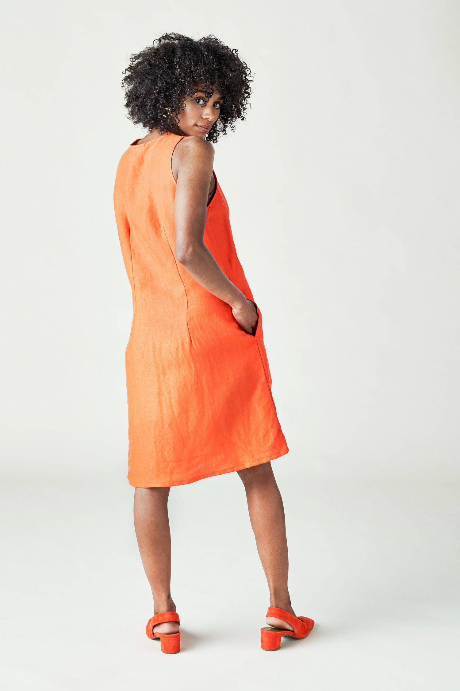 The Wren (Orange) Dress Left Edit