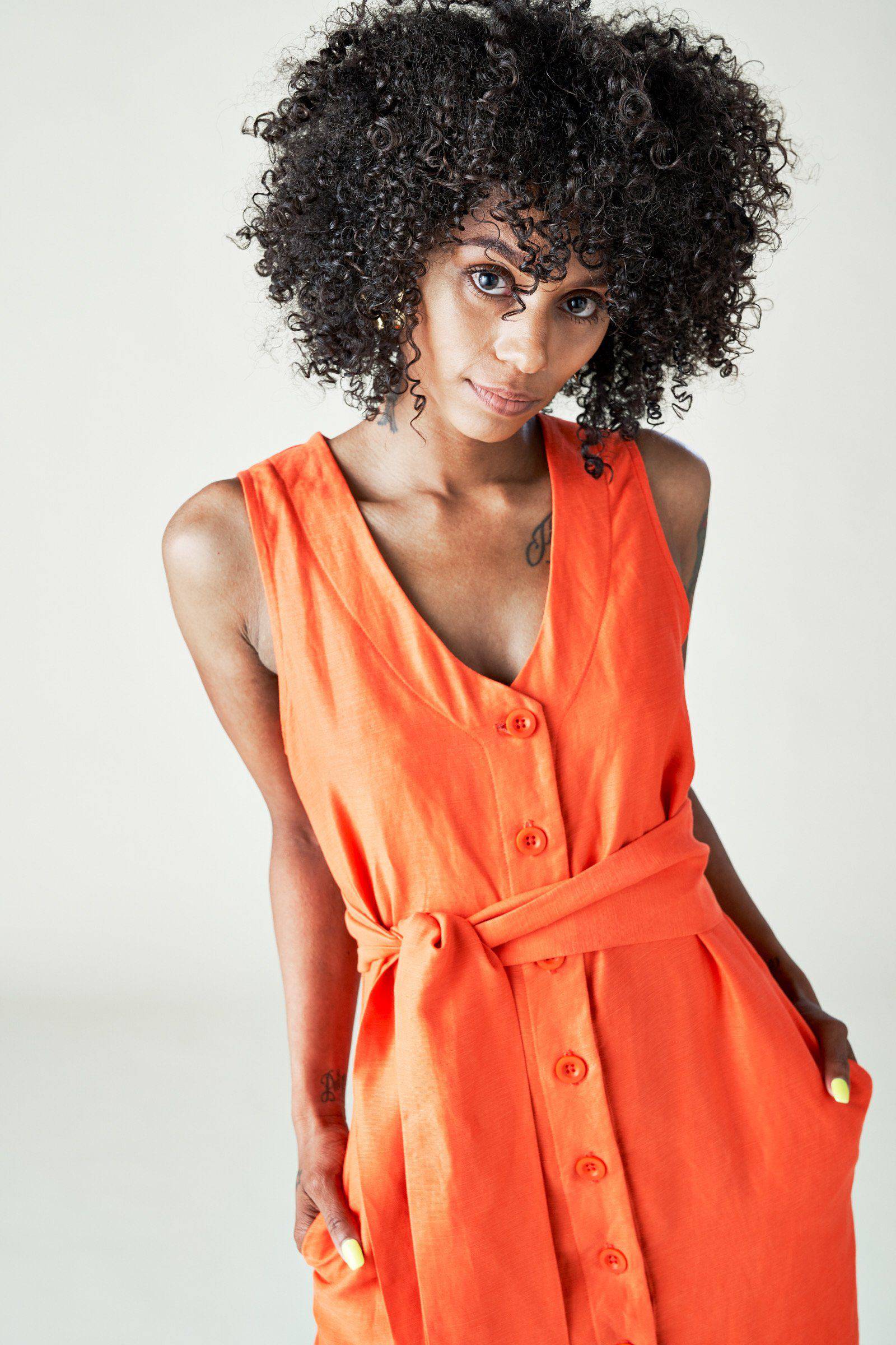 The Wren (Orange) Dress Left Edit