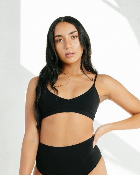 Aster Triangle Bra (Black) Bra Lela Lingerie XS