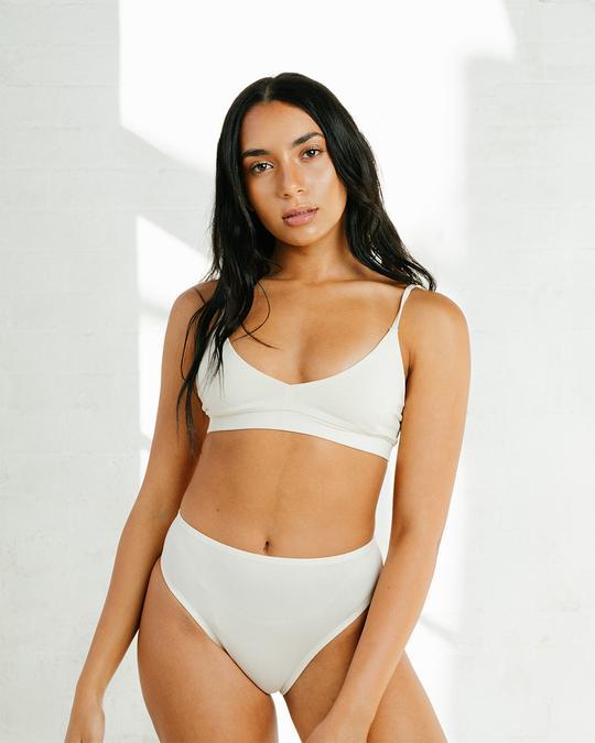 Calla Mid-Rise Brief (Ecru) Underwear Lela Lingerie