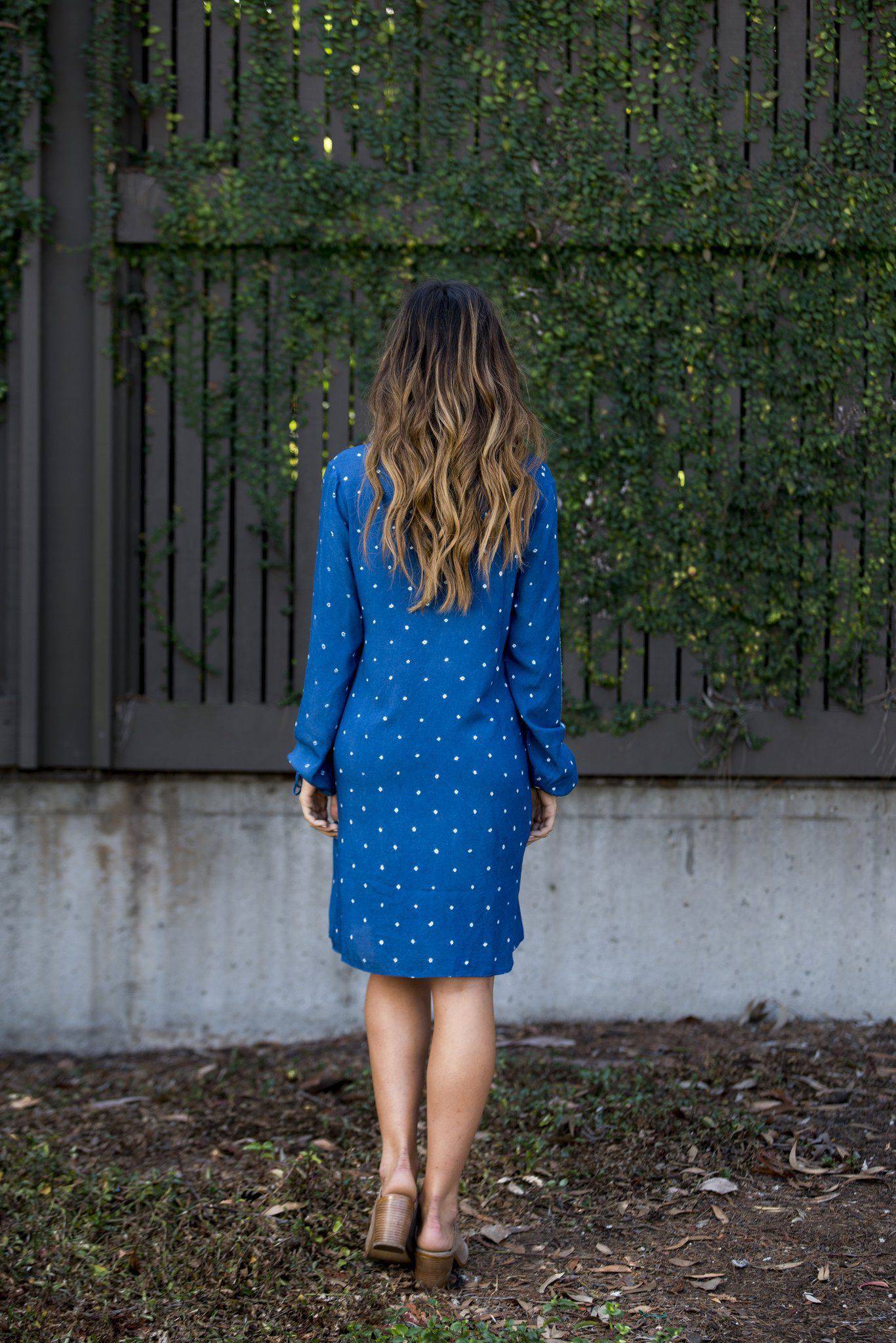 Siesta Dress (Indigo Bandhani) Dress Milo + Nicki S