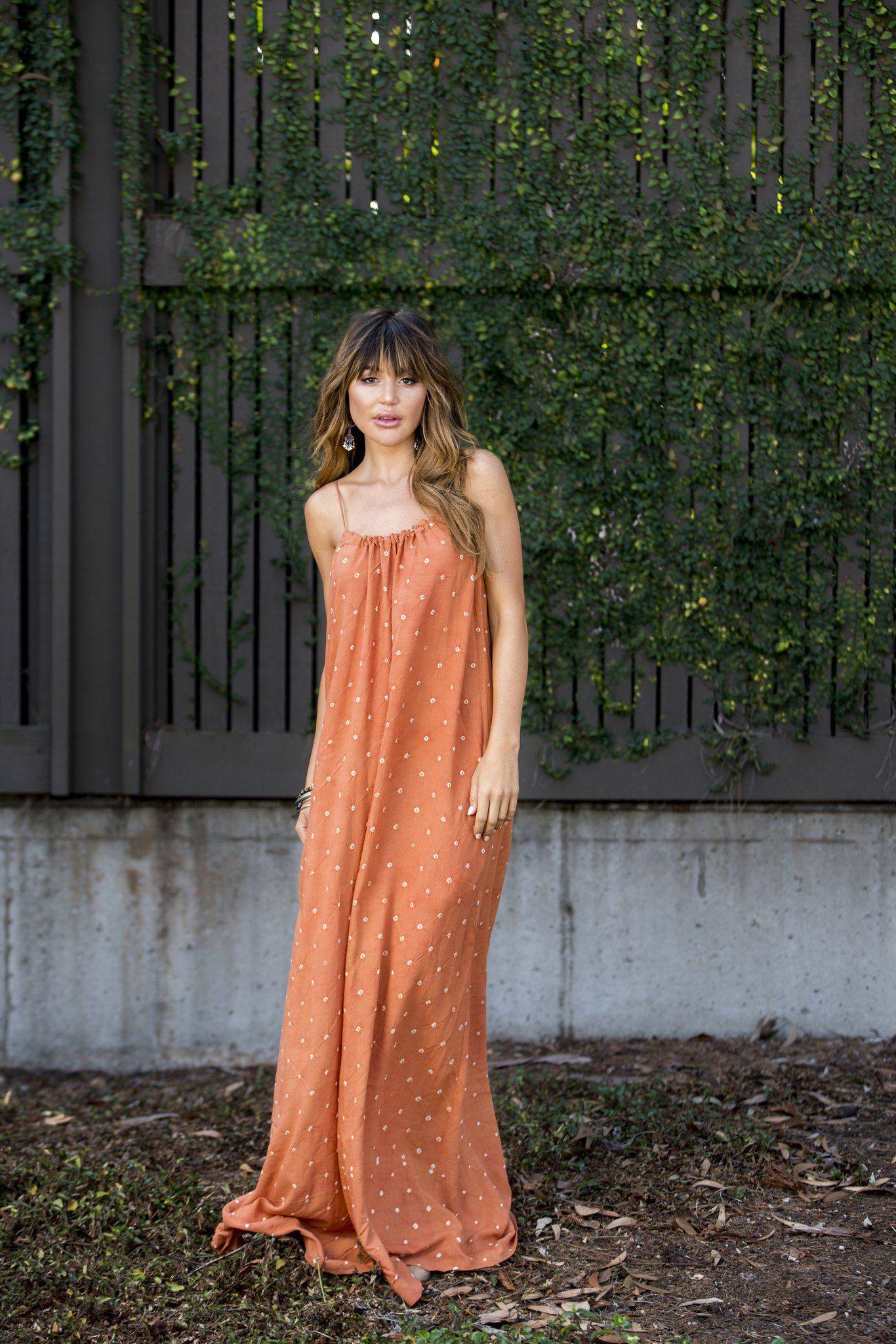 6>1 Maxi Dress (Rust Bandhani) Dress Milo + Nicki ONE SIZE