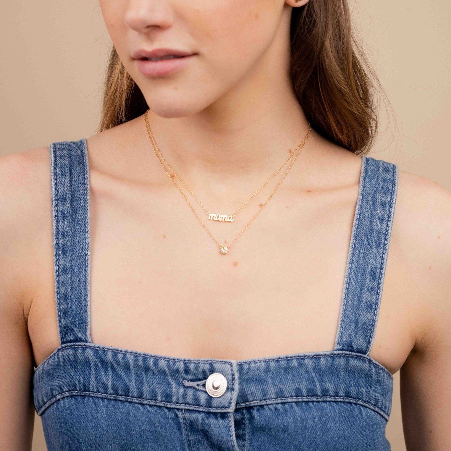 Birthstone Necklace (April - Crystal)