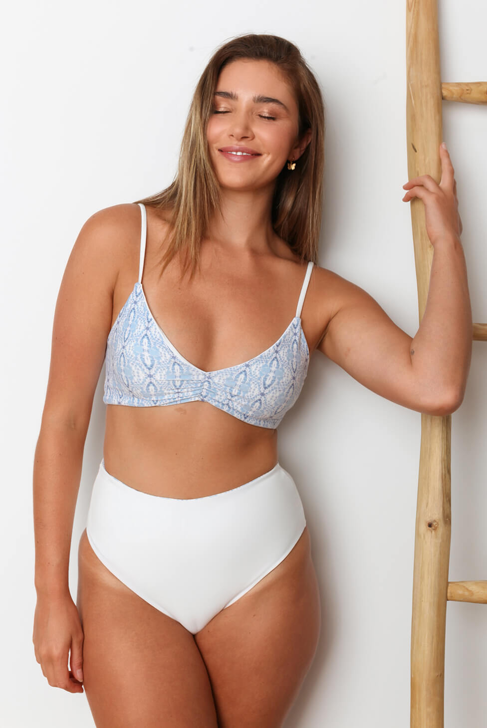 Reversible High-Waisted Bikini Bottom (Aquarius) Swimwear Wolven