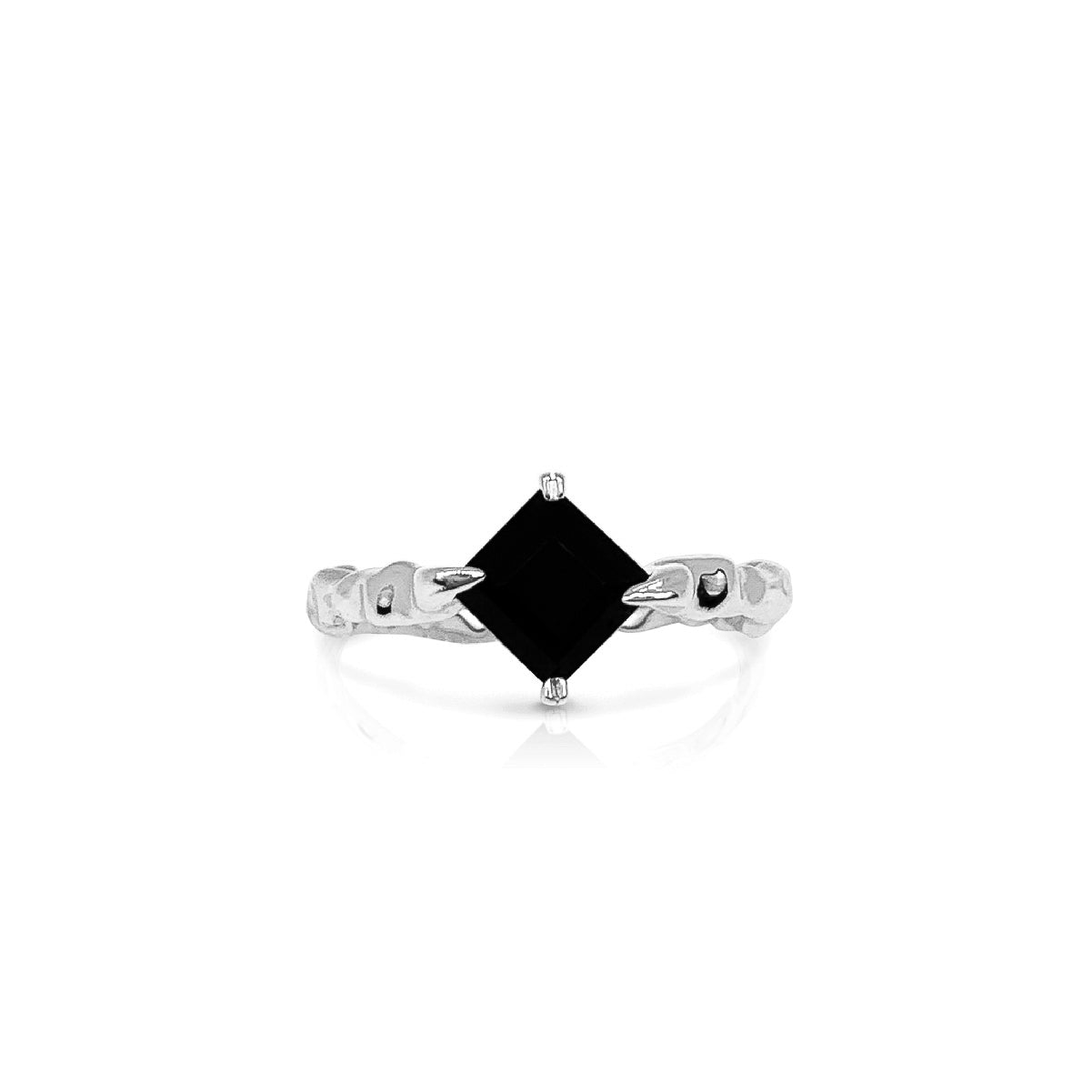 Onyx Stem Ring (Silver)