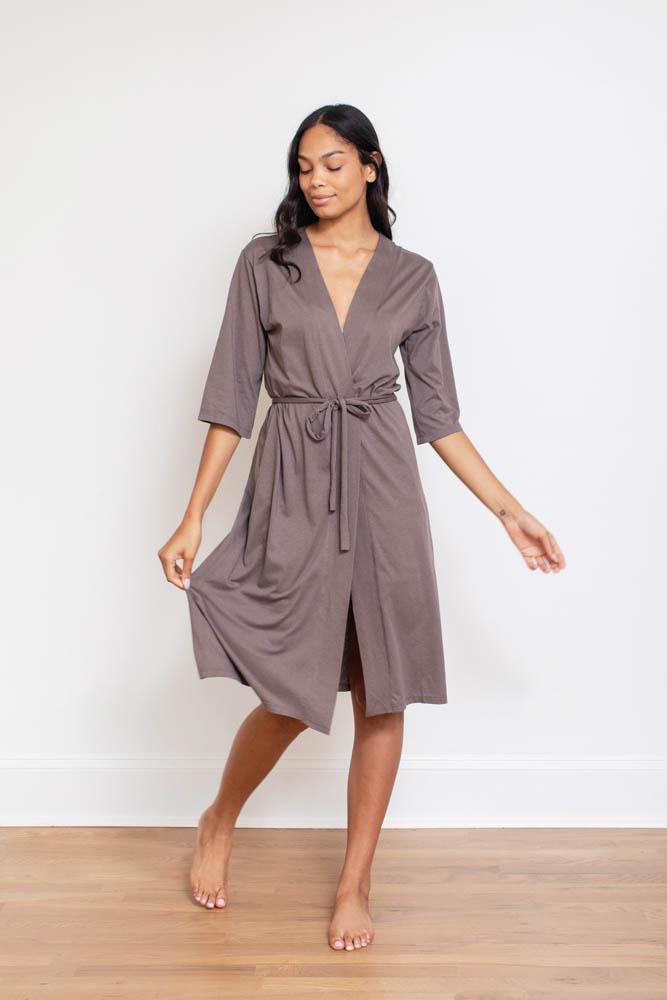 Pima Short Robe (Dusk) Loungewear Leena and Lu