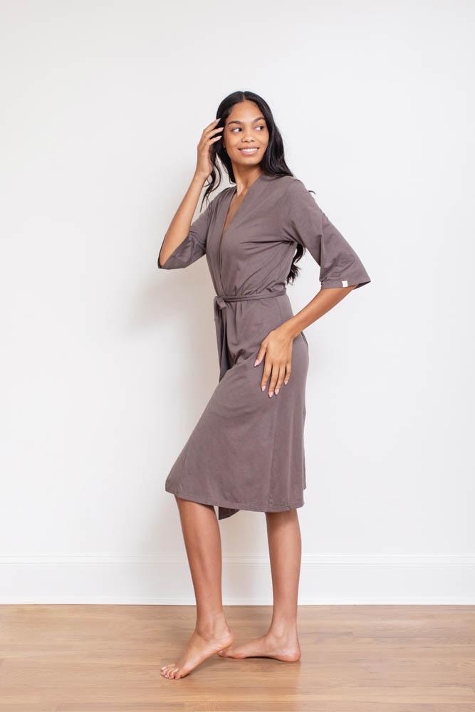 Pima Short Robe (Dusk) Loungewear Leena and Lu