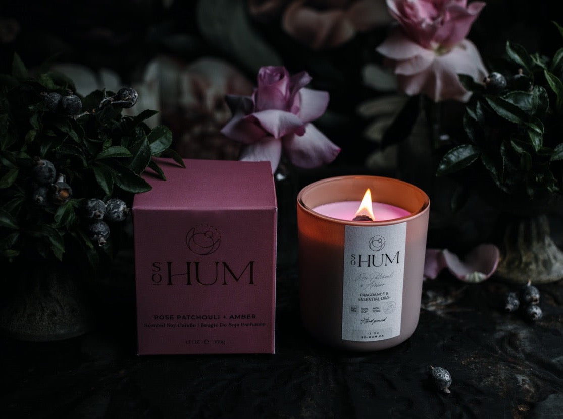 Rose Patchouli + Amber Candle