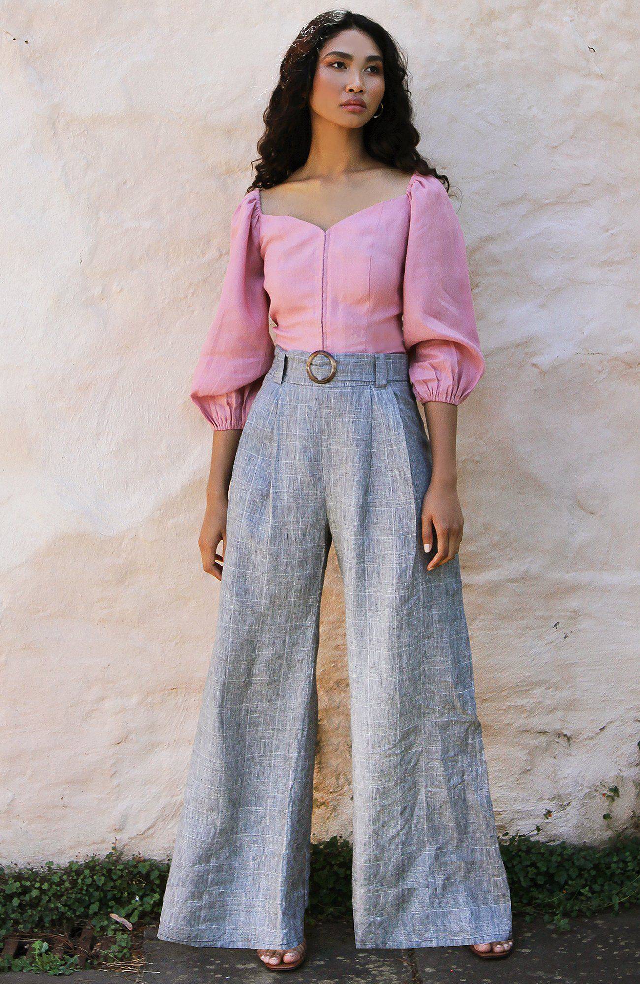 Dahlia Pant (Check) Pants Saroka