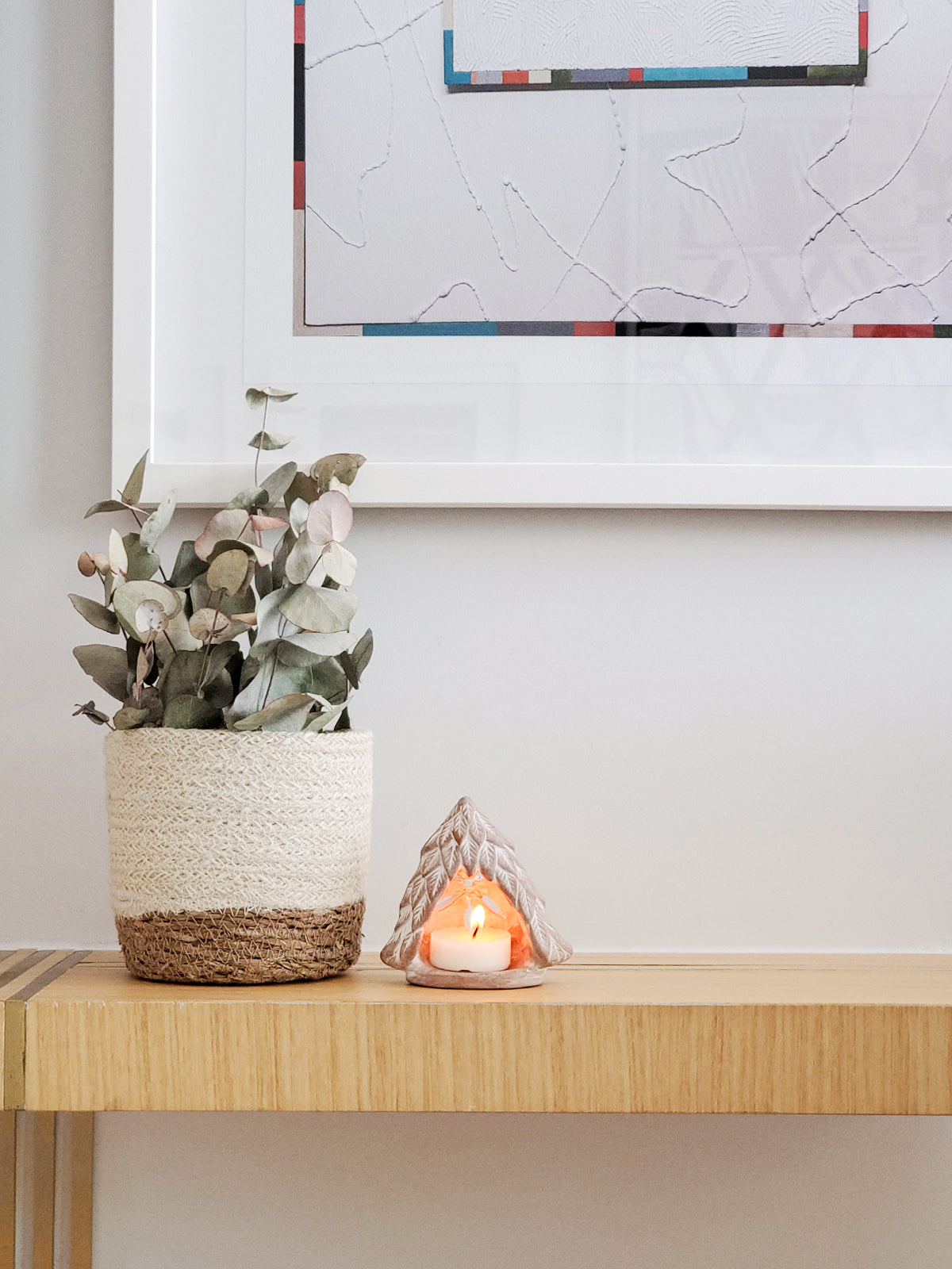 Terracotta Tea Light Candle Holder (Tree)