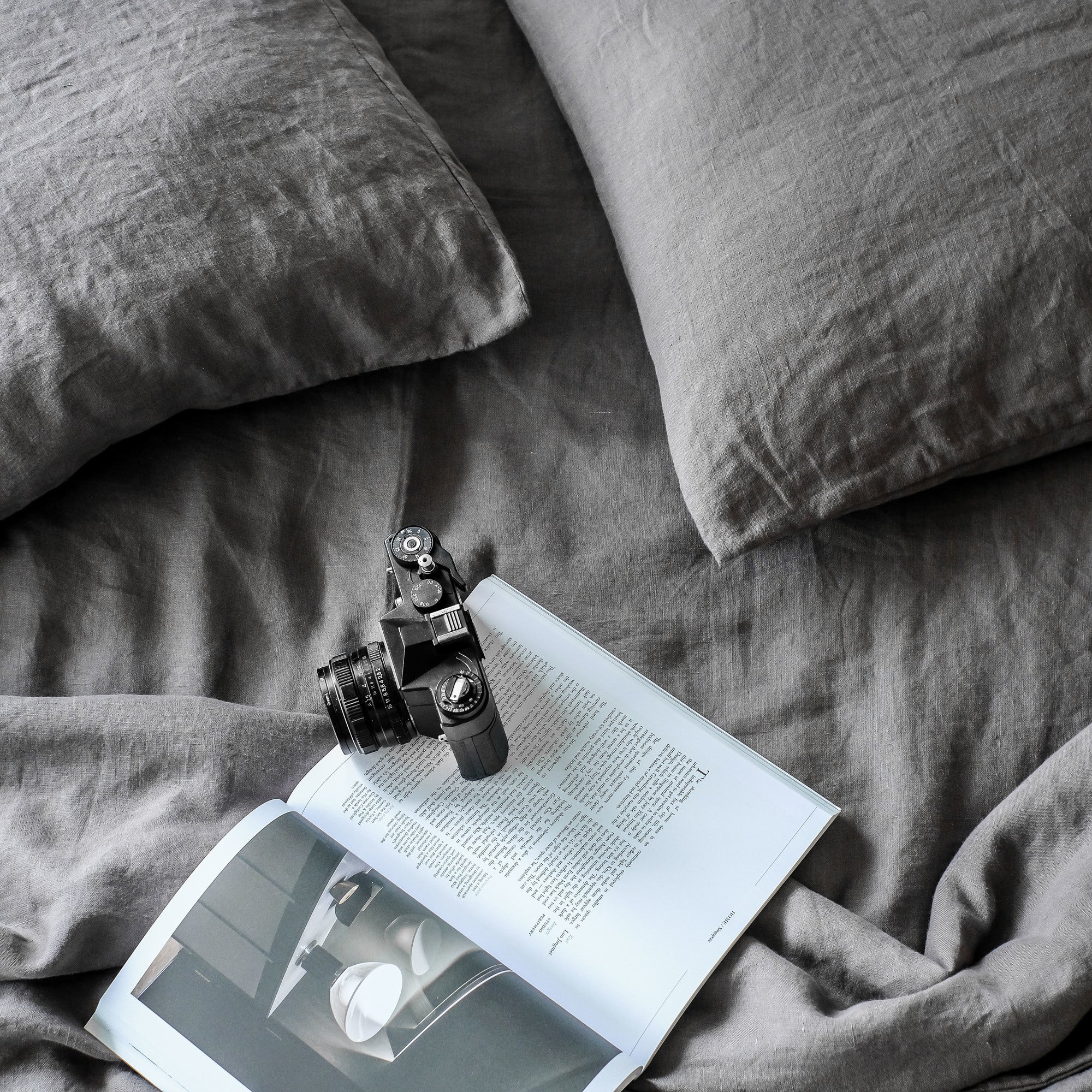 Linen Sheet Set (Charcoal)