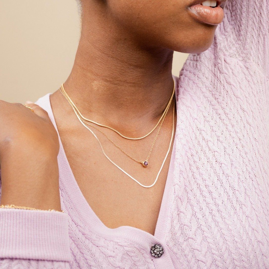 Birthstone Necklace (June - Lt. Amethyst)