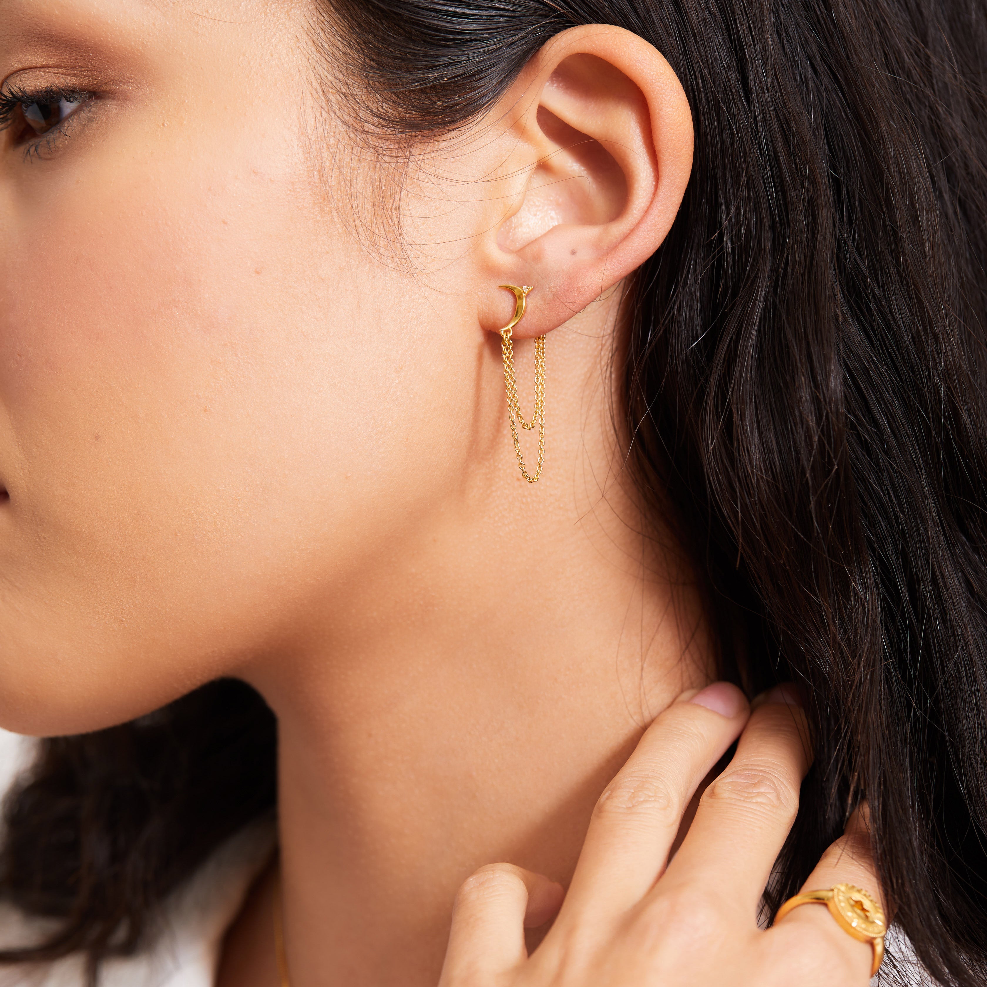 Swinging Moon Studs