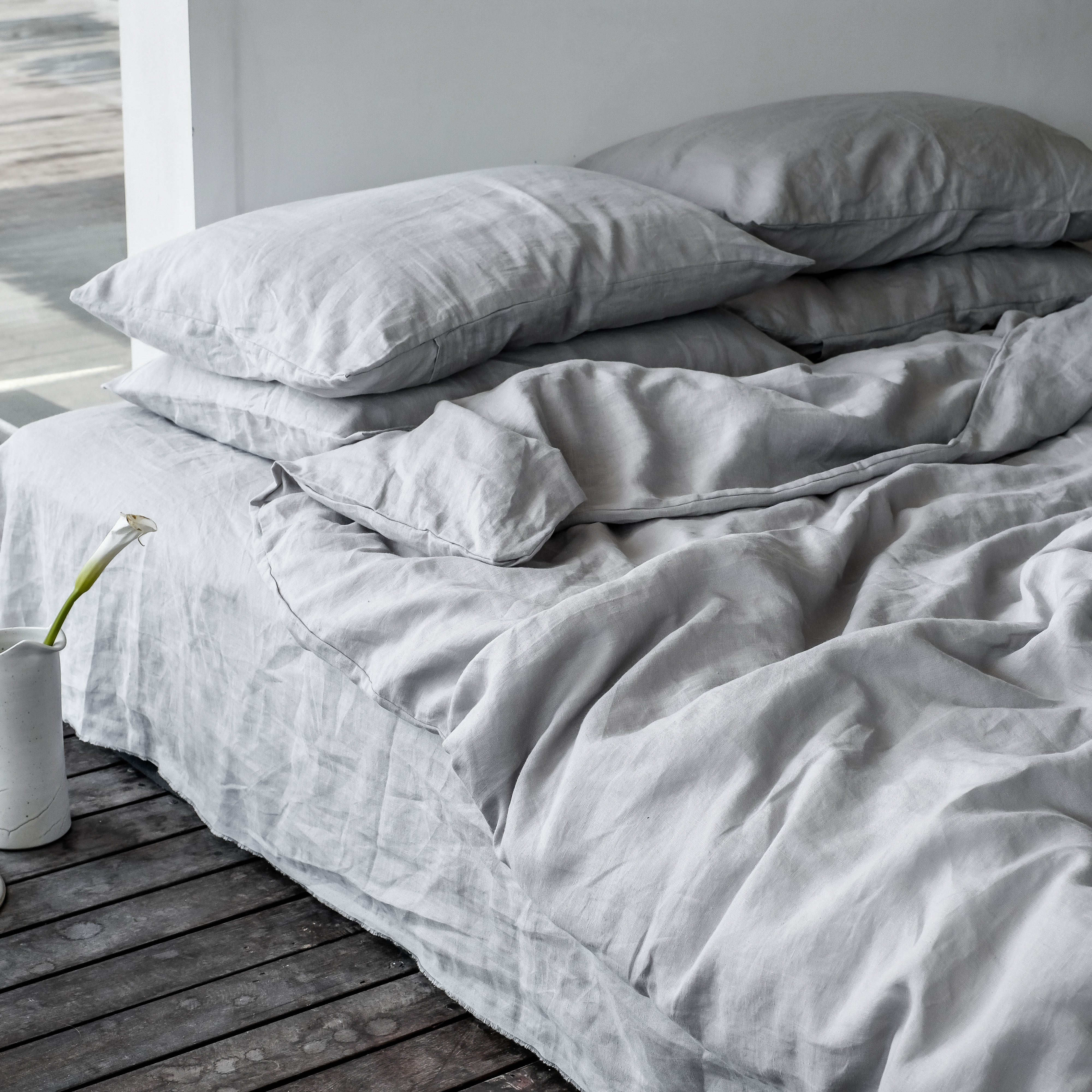 Linen Flat Sheet (Fog)
