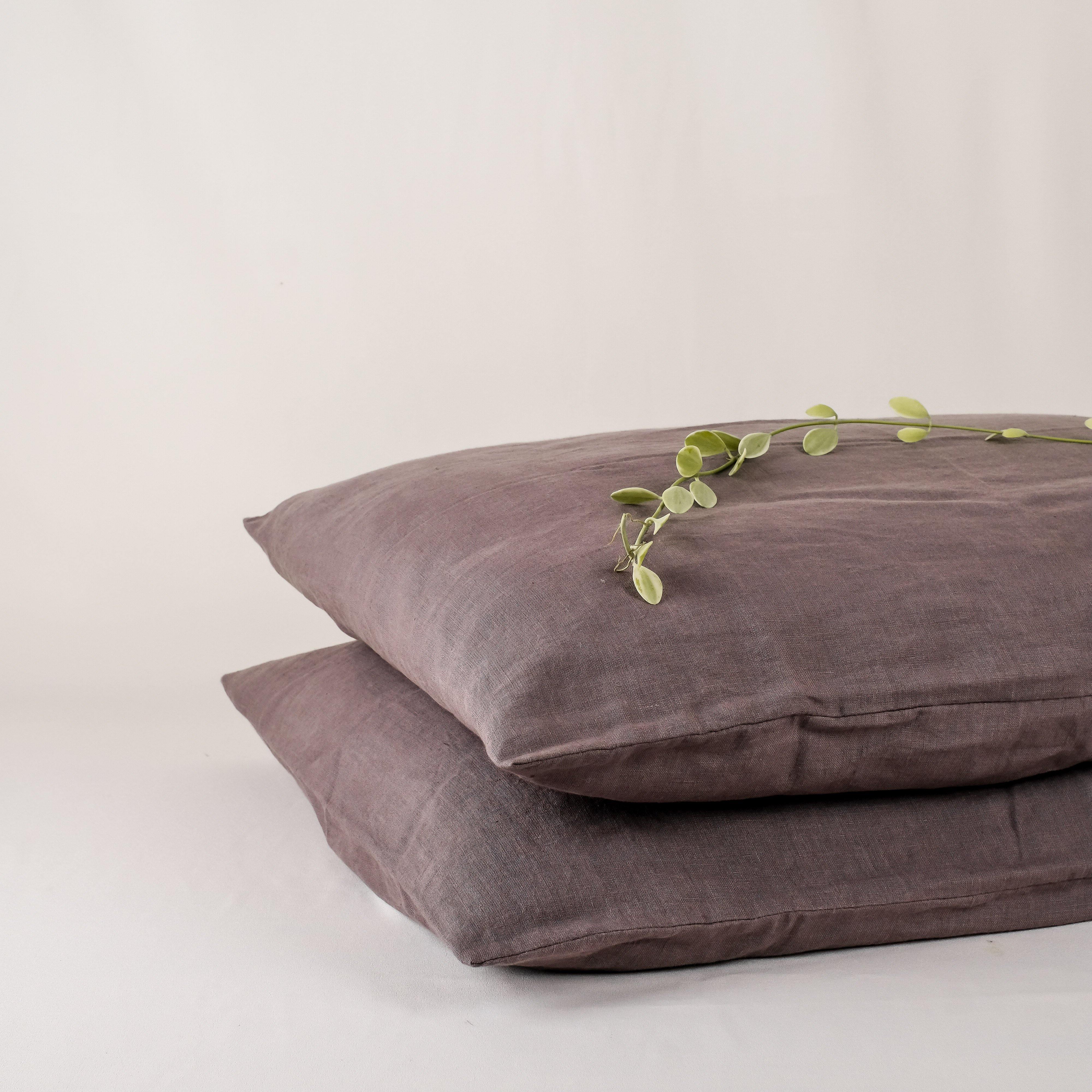 Linen Pillowcase Set (Charcoal)