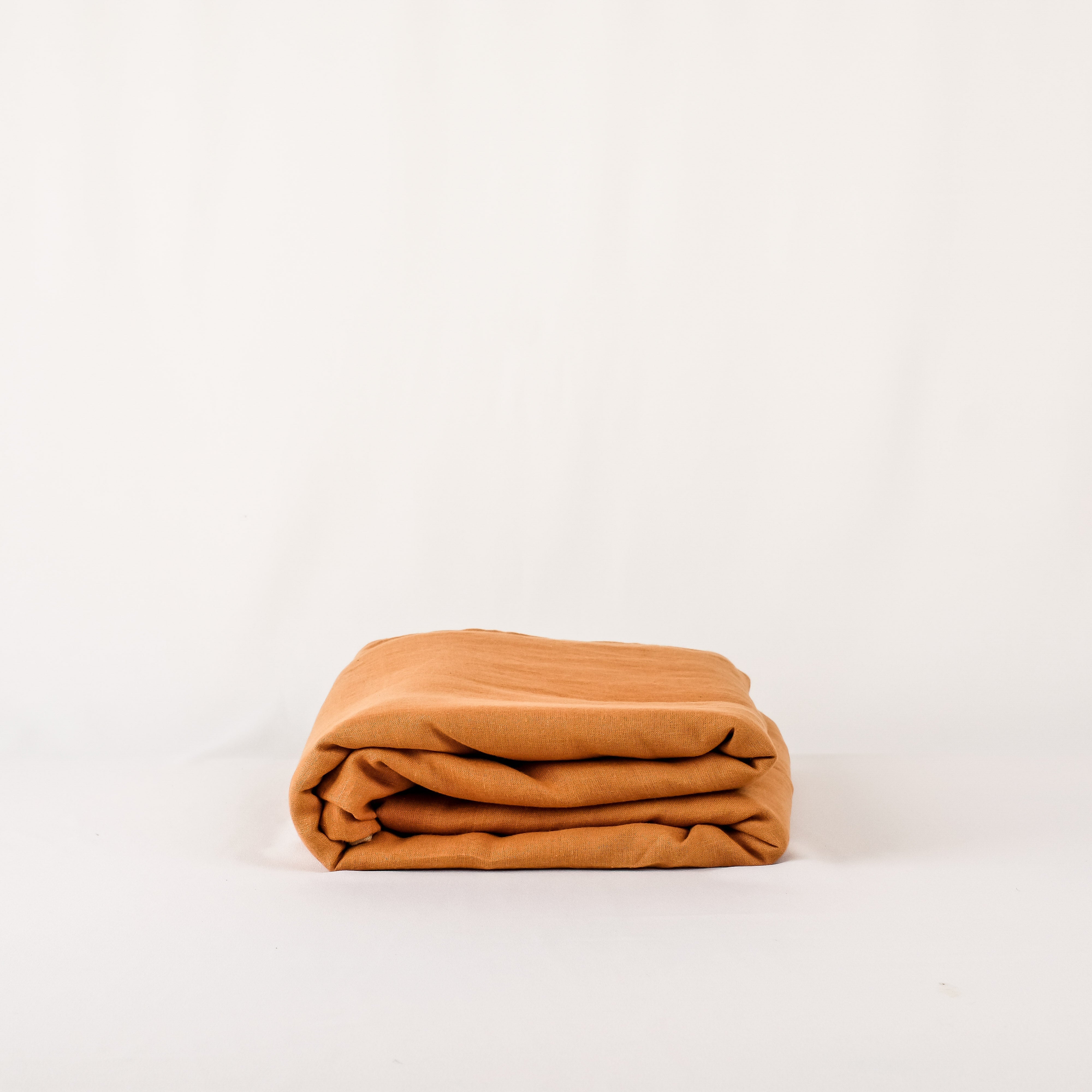 Linen Fitted Sheet (Cinnamon)